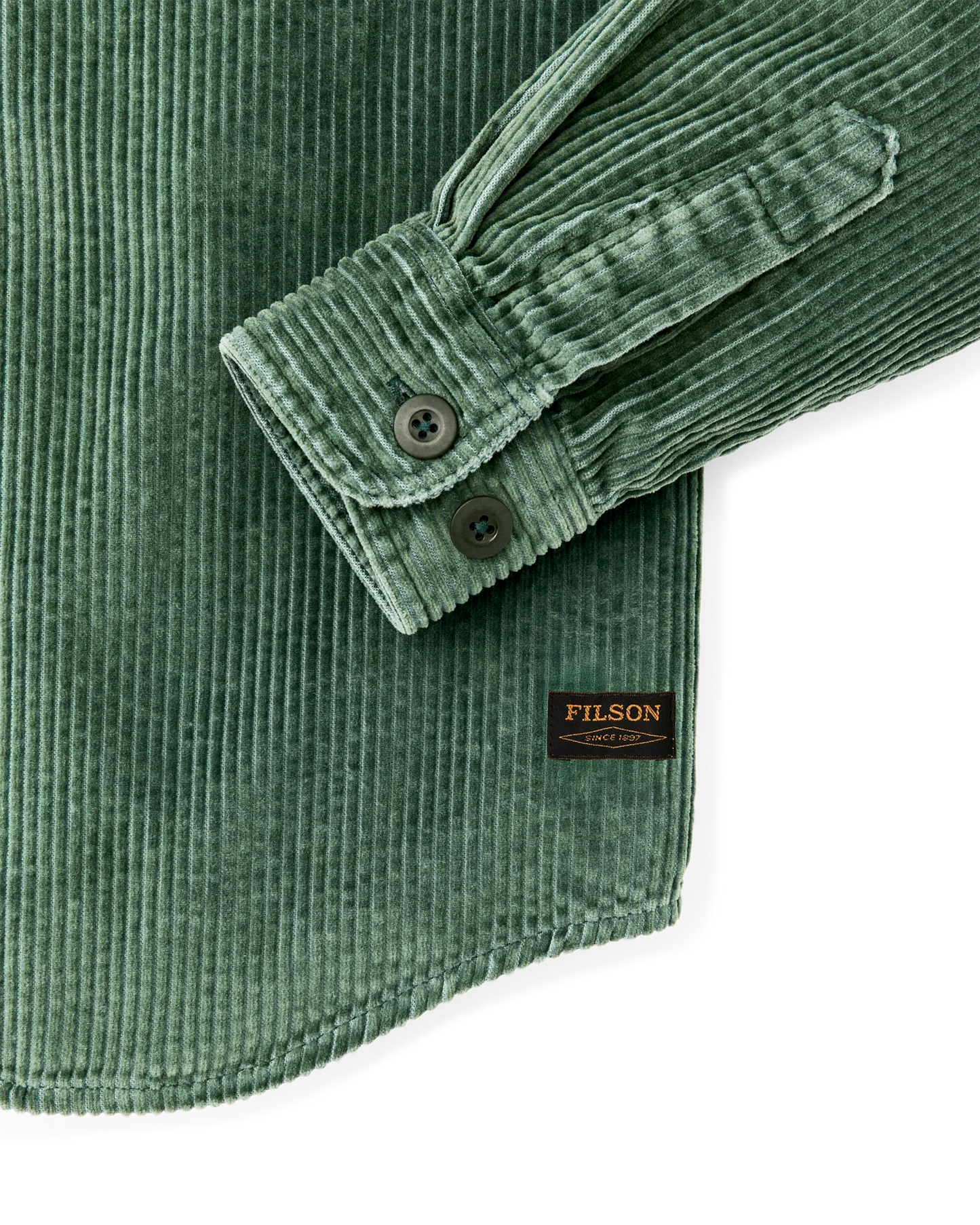 FILSON 6-WALE CORDUROY SHIRT - SEABED GREEN