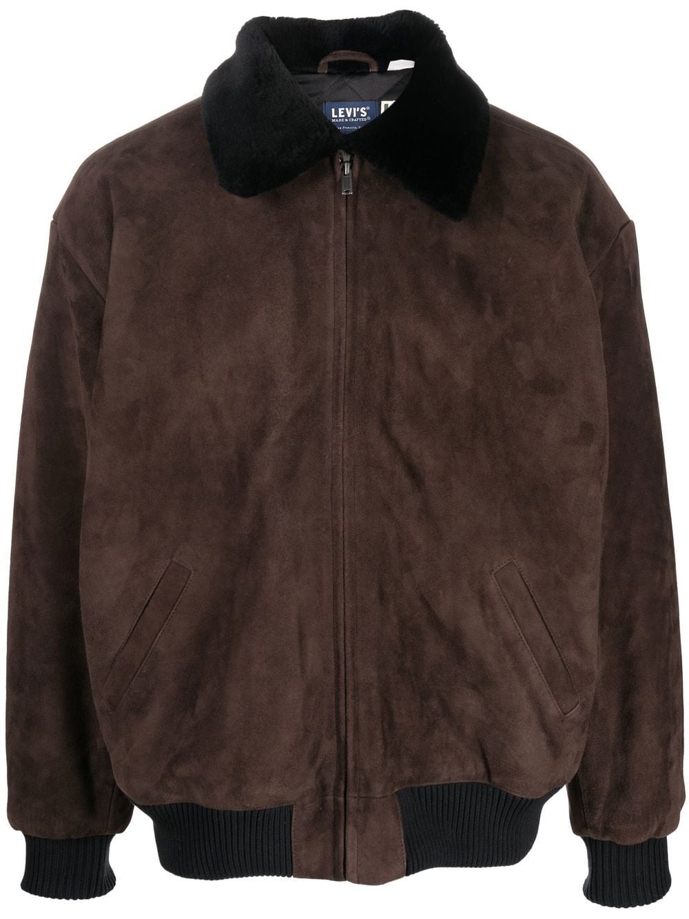 LEVIS MADE AND CRAFTED LMC SUEDE BOMBER JACKET - JAVA BROWN