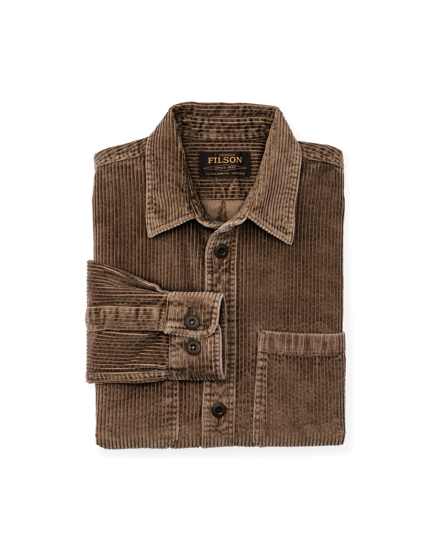 FILSON 6-WALE CORDUROY SHIRT - BROWN