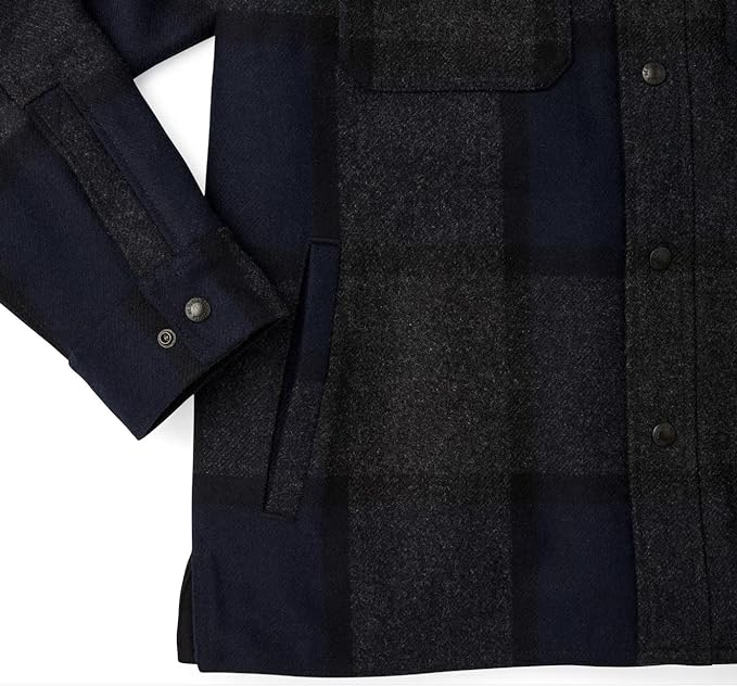 FILSON LINED MACKINAW WOOL JAC-SHIRT - NAVY/CHARCOAL PLAID