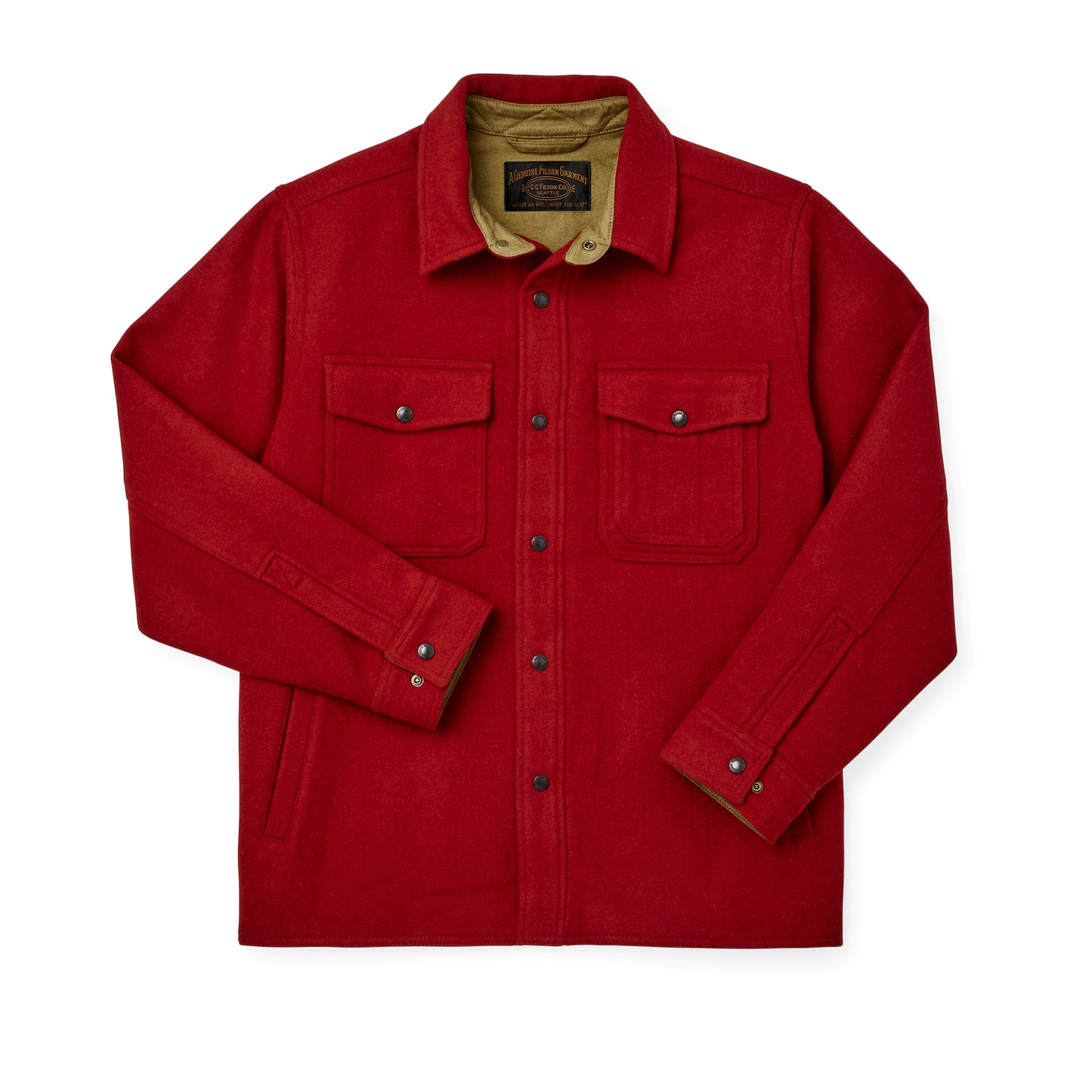 FILSON LINED MACKINAW WOOL JAC-SHIRT - RED OAK