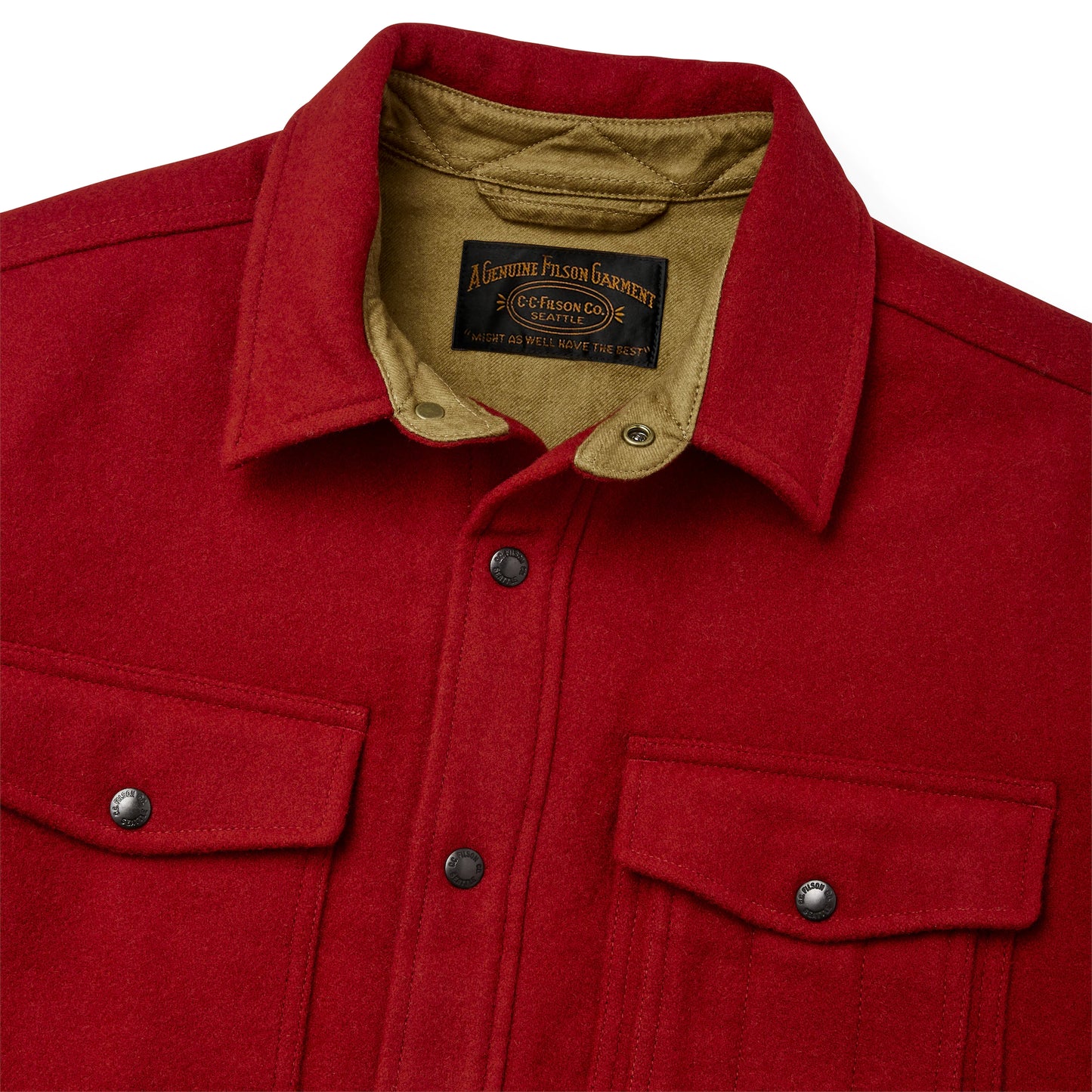 FILSON LINED MACKINAW WOOL JAC-SHIRT - RED OAK