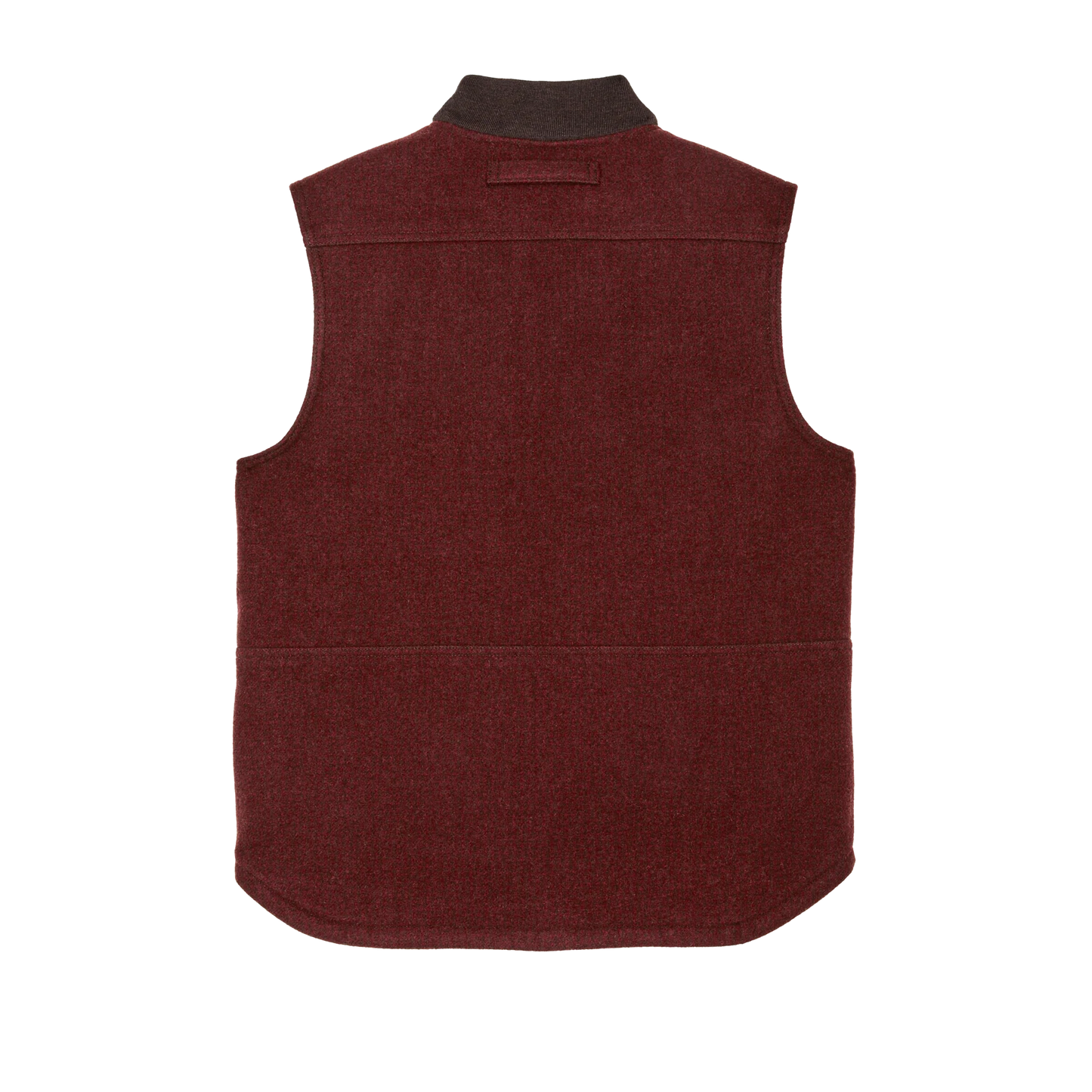 FILSON LINED MACKINAW WOOL WORK VEST - DARK RED/BLACK HOUNDSTOOTH