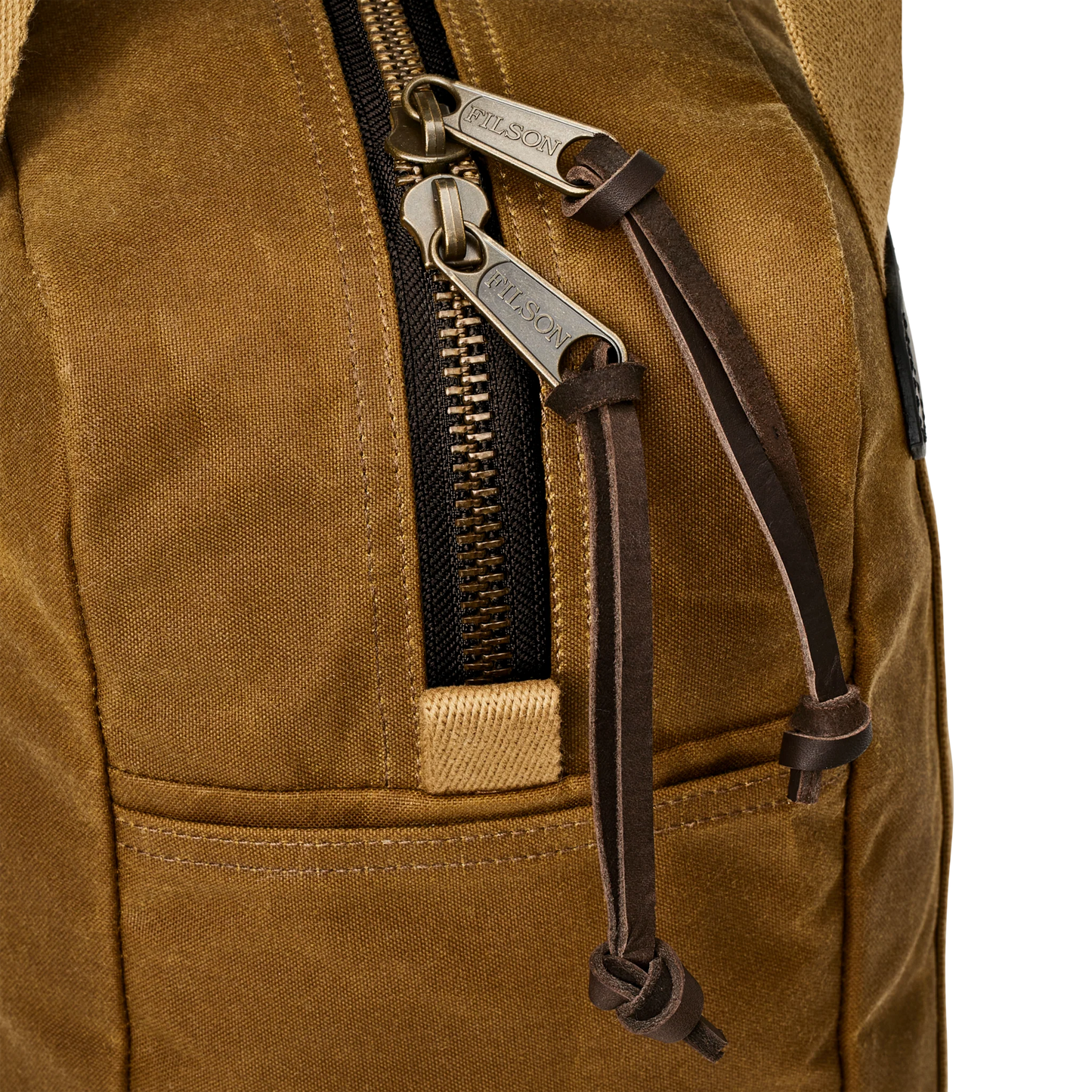FILSON TIN CLOTH ZIPPER TOTE BAG - DARK TAN