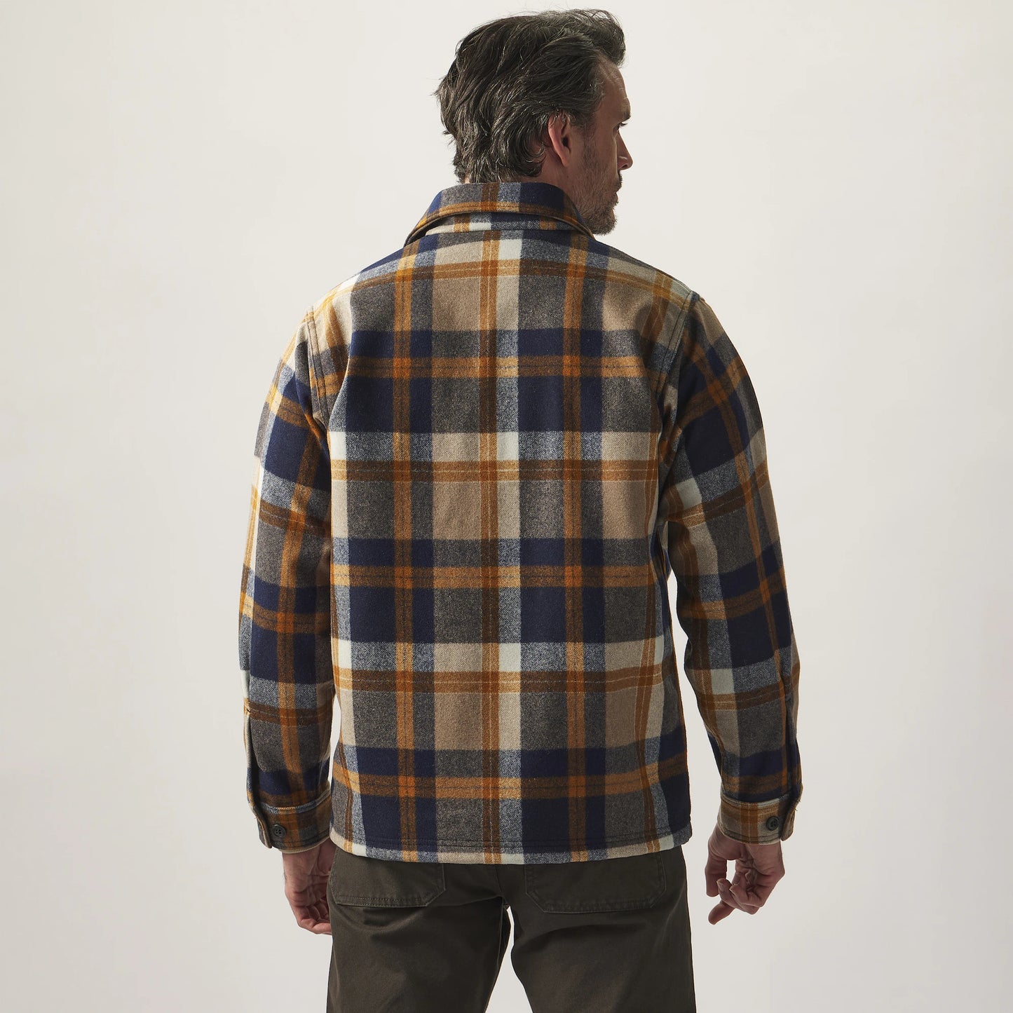 FILSON SEATTLE WOOL JAC-SHIRT - Navy/Bronze Plaid
