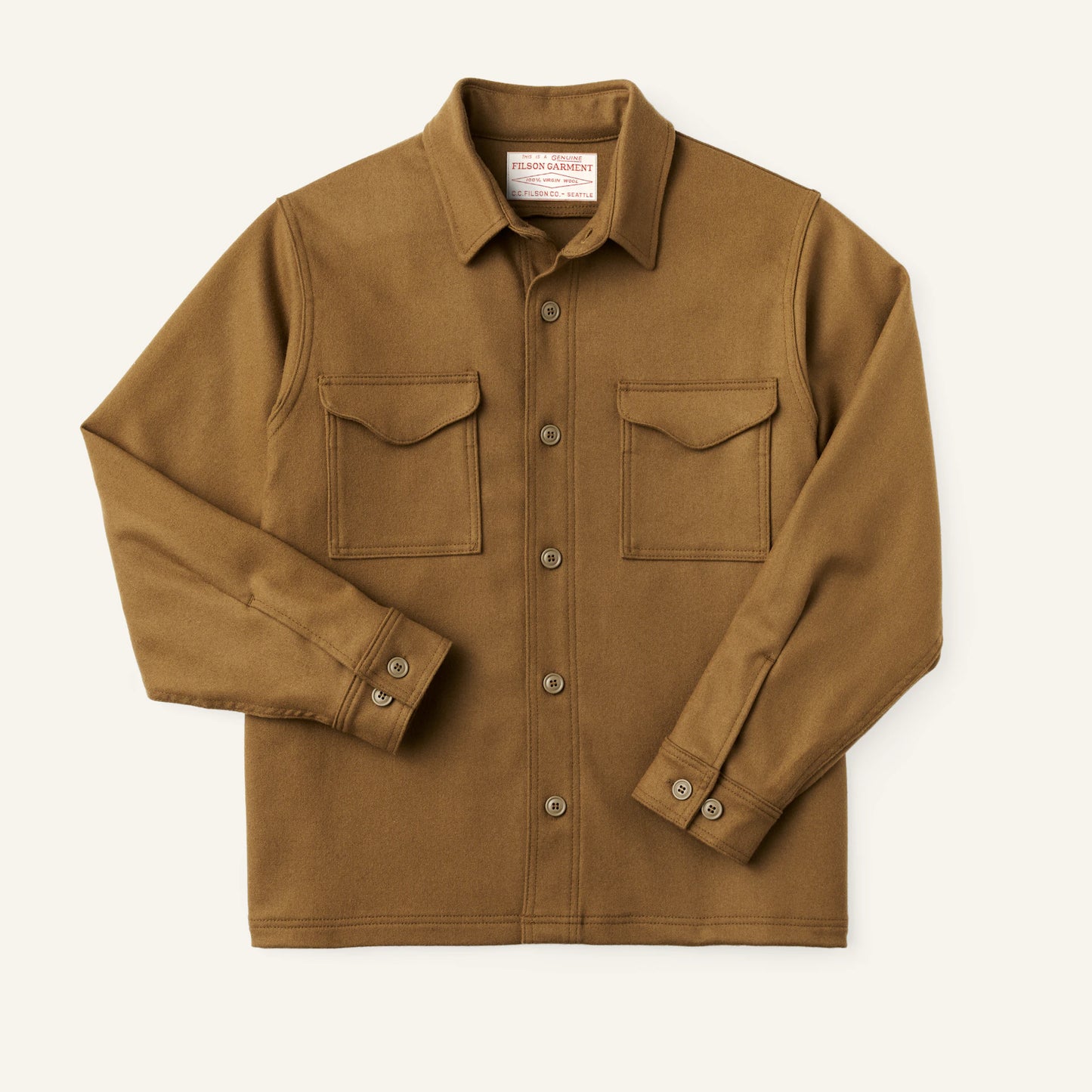 FILSON SEATTLE WOOL JAC-SHIRT - DARK TAN
