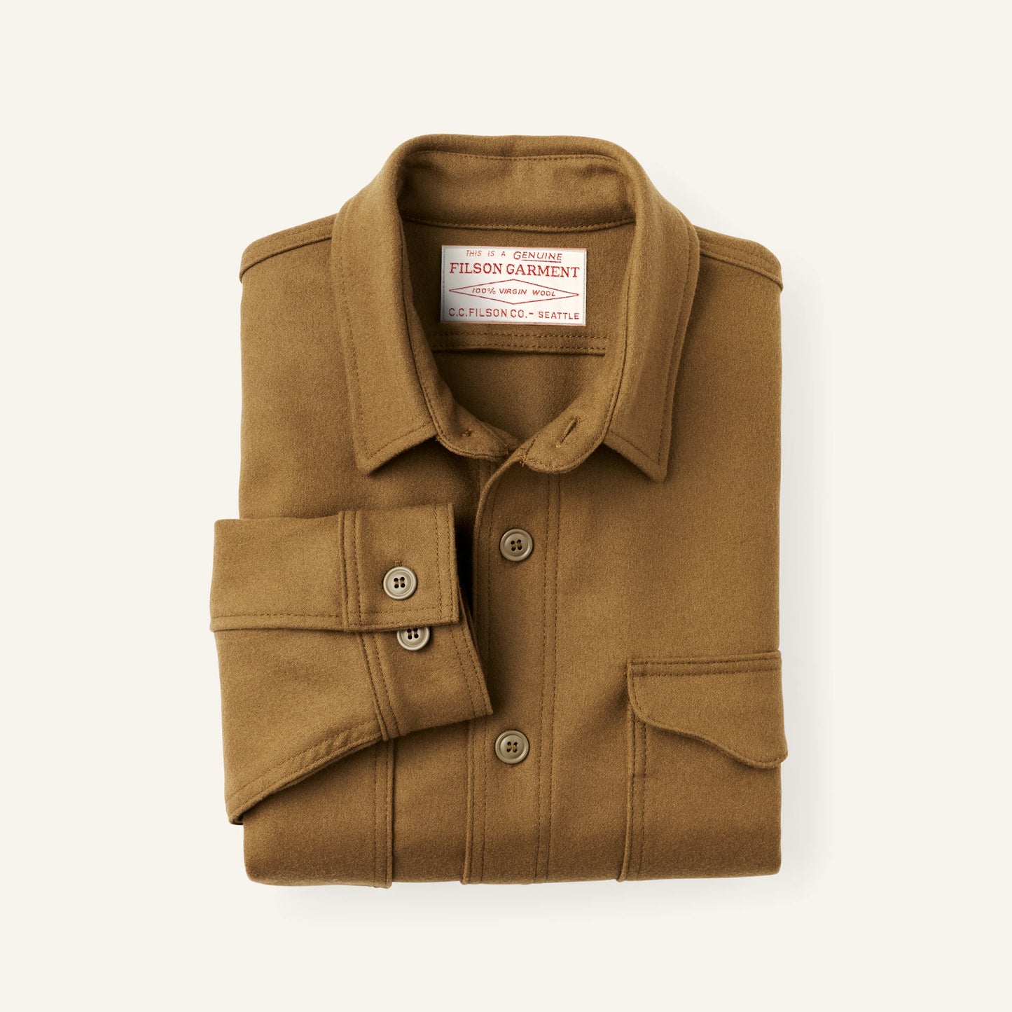 FILSON SEATTLE WOOL JAC-SHIRT - DARK TAN