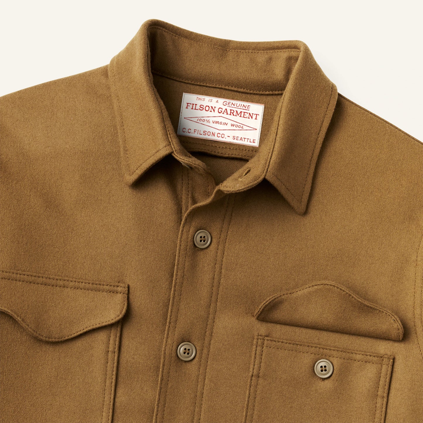 FILSON SEATTLE WOOL JAC-SHIRT - DARK TAN