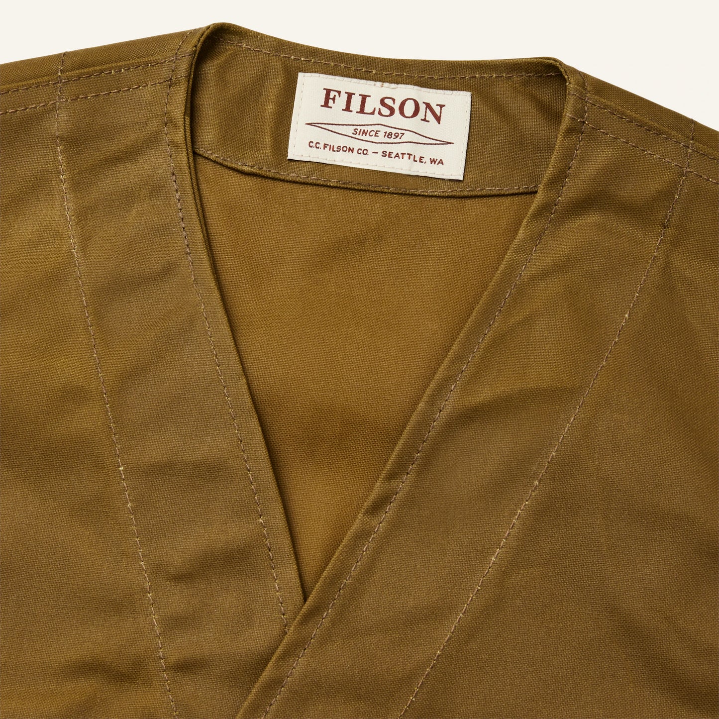 FILSON OIL TIN CLOTH VEST - DARK TAN