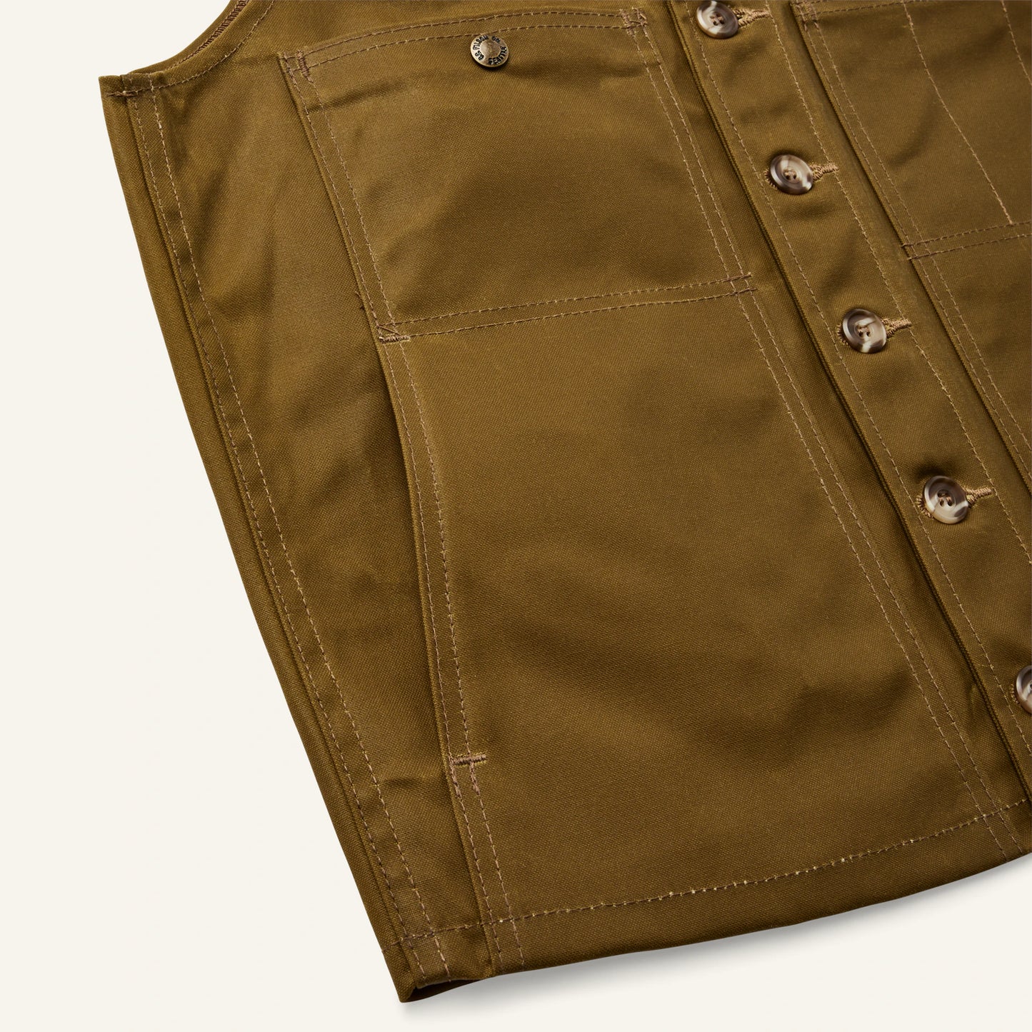 FILSON OIL TIN CLOTH VEST US MADE - DARK TAN