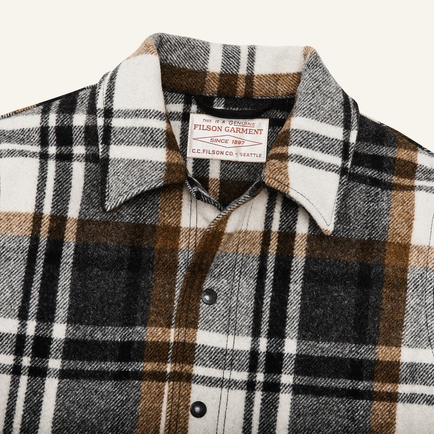 FILSON MACKINAW WOOL WORK JACKET - BLUE COAL/COPPER HEATHER PLAID