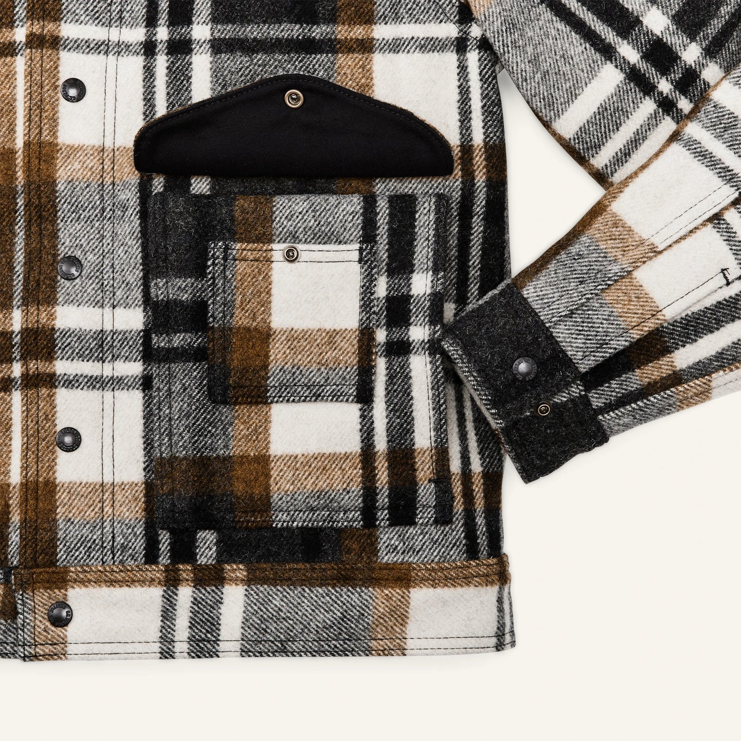 FILSON MACKINAW WOOL WORK JACKET - BLUE COAL/COPPER HEATHER PLAID