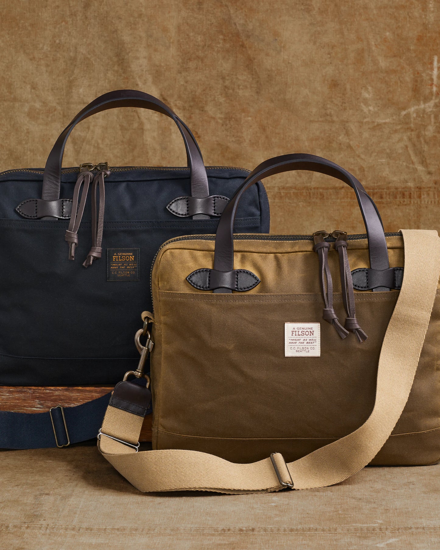 FILSON TIN CLOTH COMPACT BRIEFCASE - NAVY