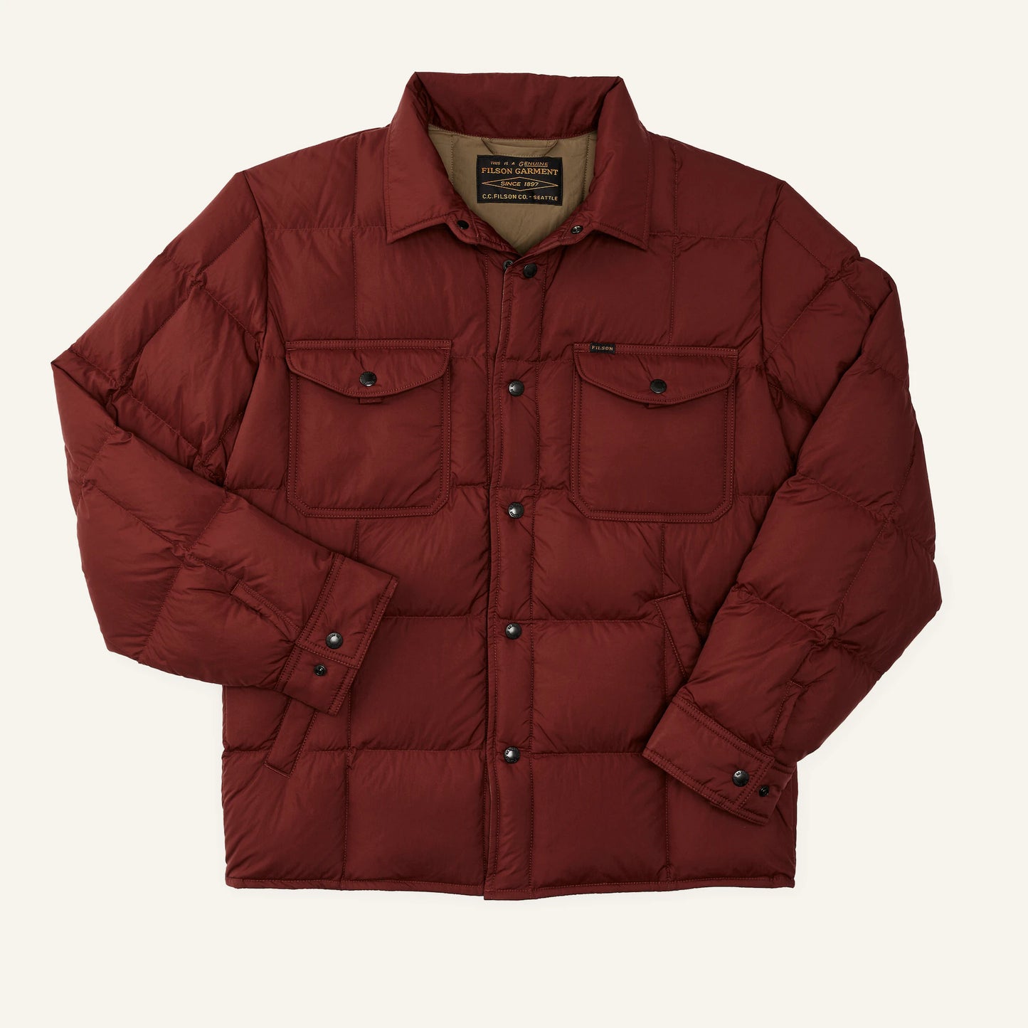 FILSON LIGHTWEIGHT DOWN JAC-SHIRT - MADDER RED