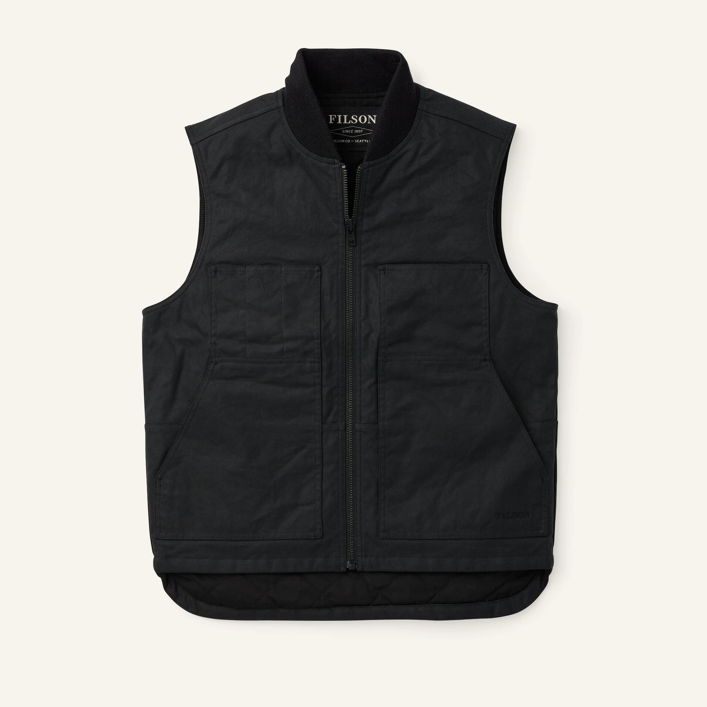 FILSON TIN CLOTH INSULATED WORK VEST - BLACK