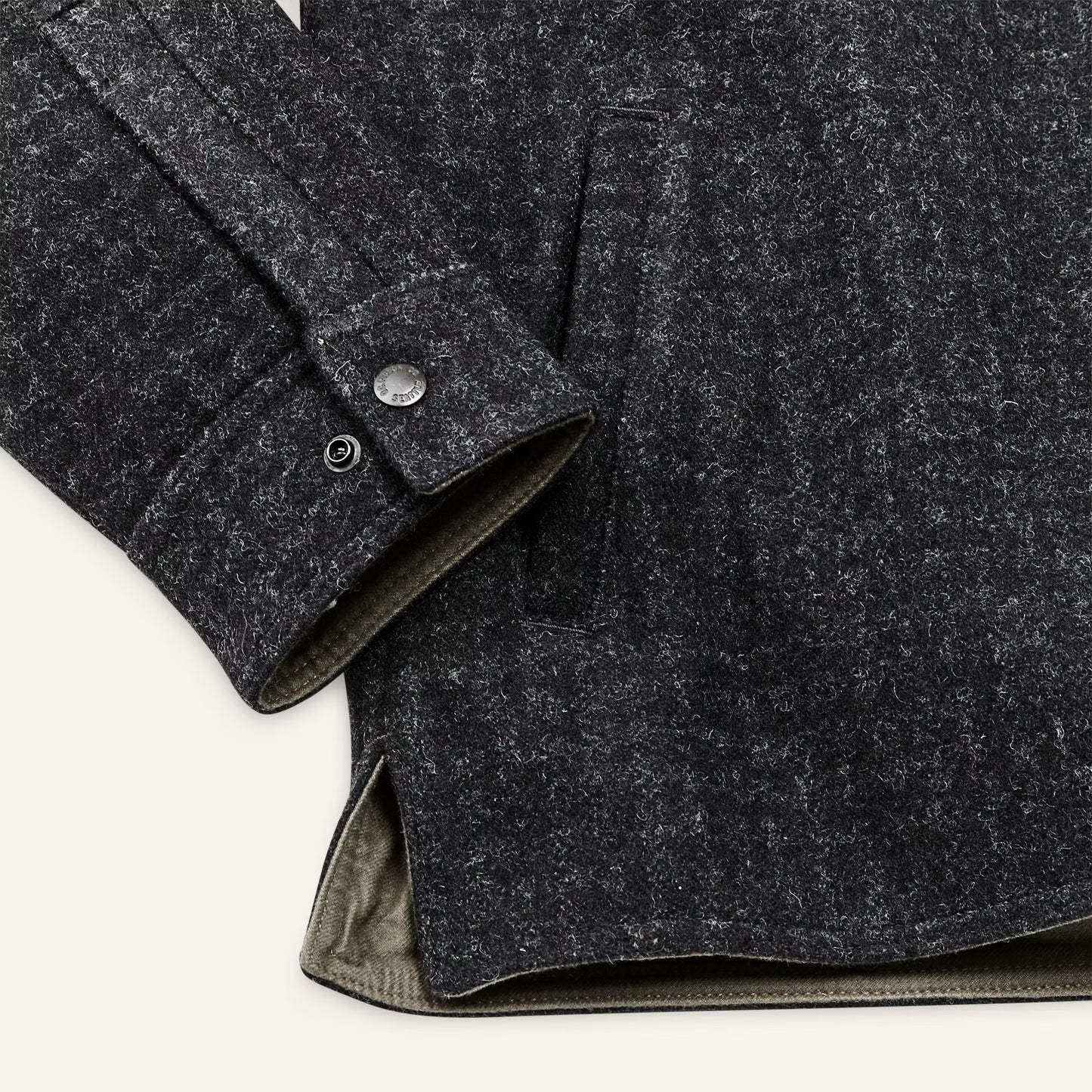 FILSON LINED MACKINAW WOOL JAC-SHIRT - BLACK MARL/HERITAGE PLAID