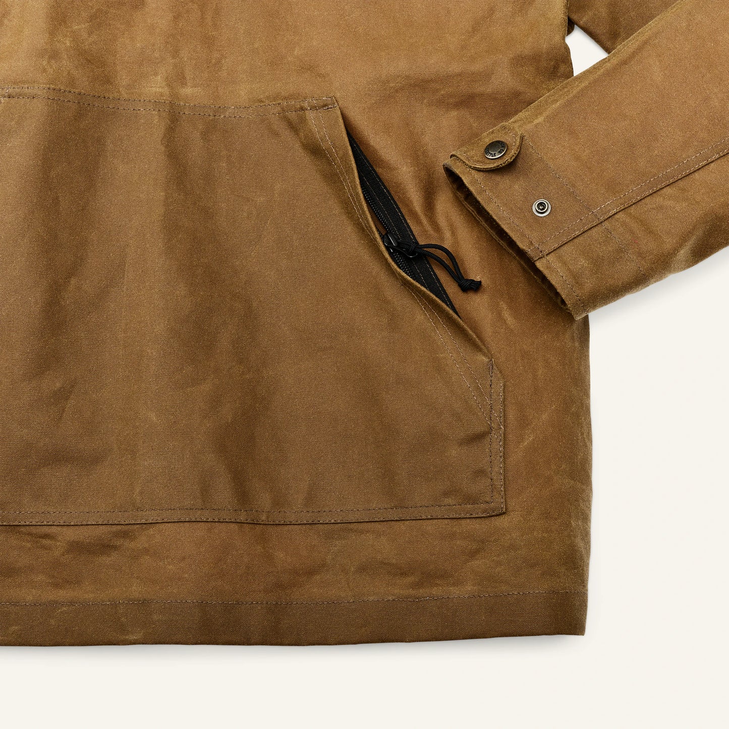 FILSON TIN CLOTH QUARTER ZIP PULLOVER - DARK TAN