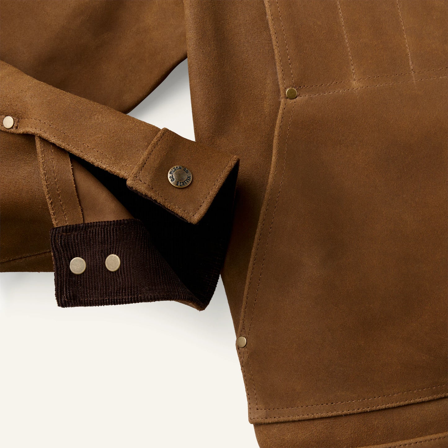 FILSON ROUGHOUT LEATHER SHORT CRUISER JACKET - DARK SEPIA