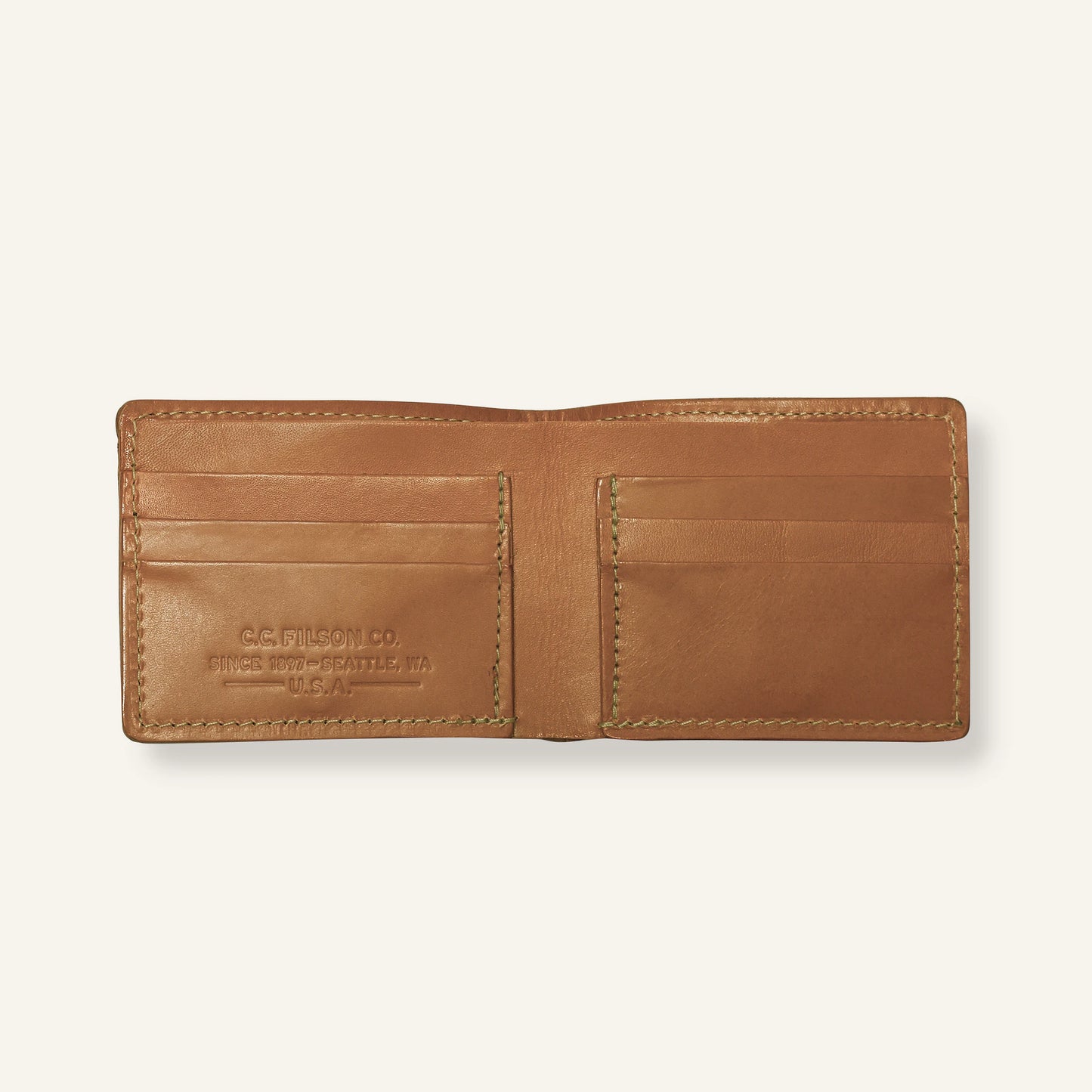 FILSON BRIDLE LEATHER BI-FOLD WALLET - TAN LEATHER