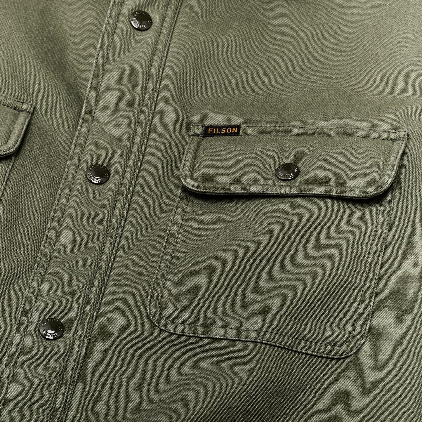 FILSON FLEECE LINED JAC-SHIRT - SERVICE GREEN