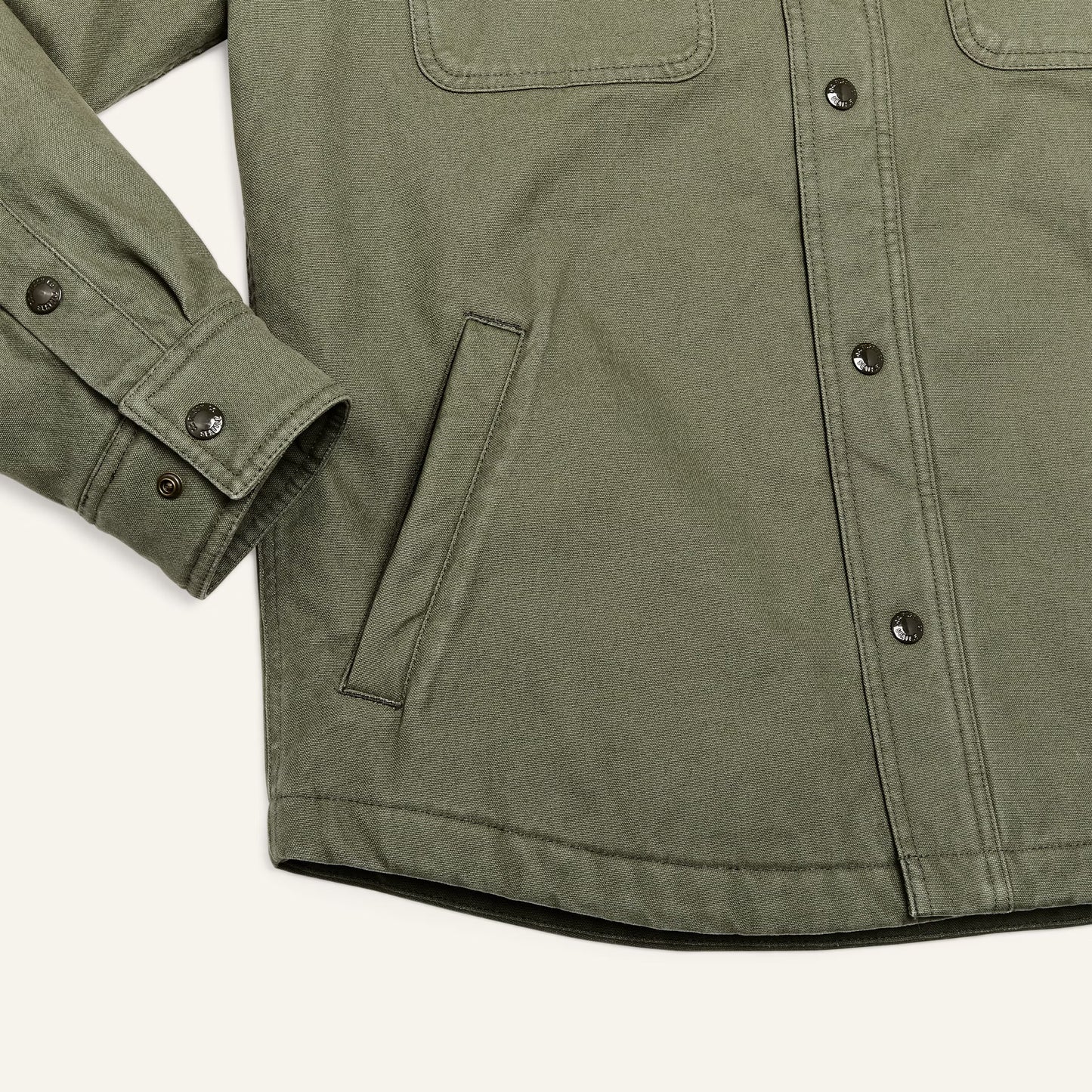 FILSON FLEECE LINED JAC-SHIRT - SERVICE GREEN