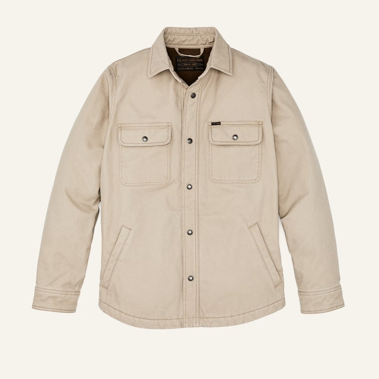 FILSON FLEECE LINED JAC-SHIRT - GRAY KHAKI