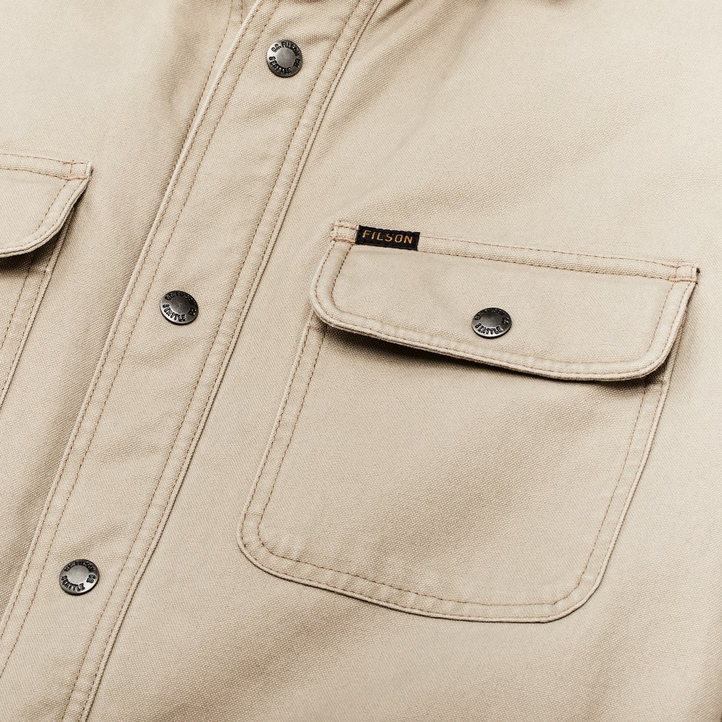 FILSON FLEECE LINED JAC-SHIRT - GRAY KHAKI