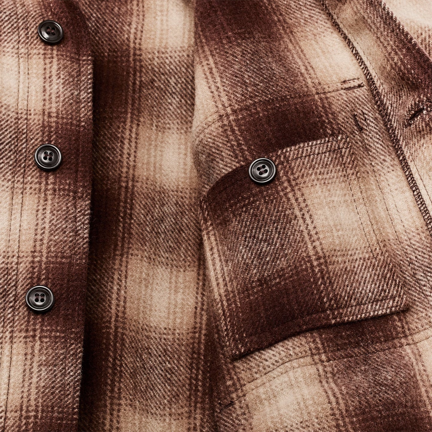 FILSON MACKINAW WOOL CRUISER JACKET - BROWN/TAN OMBRÉ