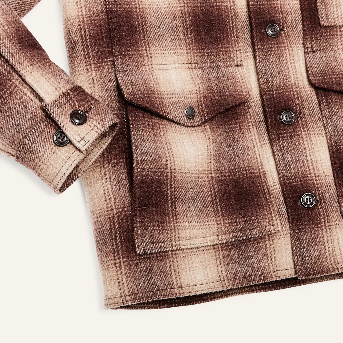 FILSON MACKINAW WOOL CRUISER JACKET - BROWN/TAN OMBRÉ