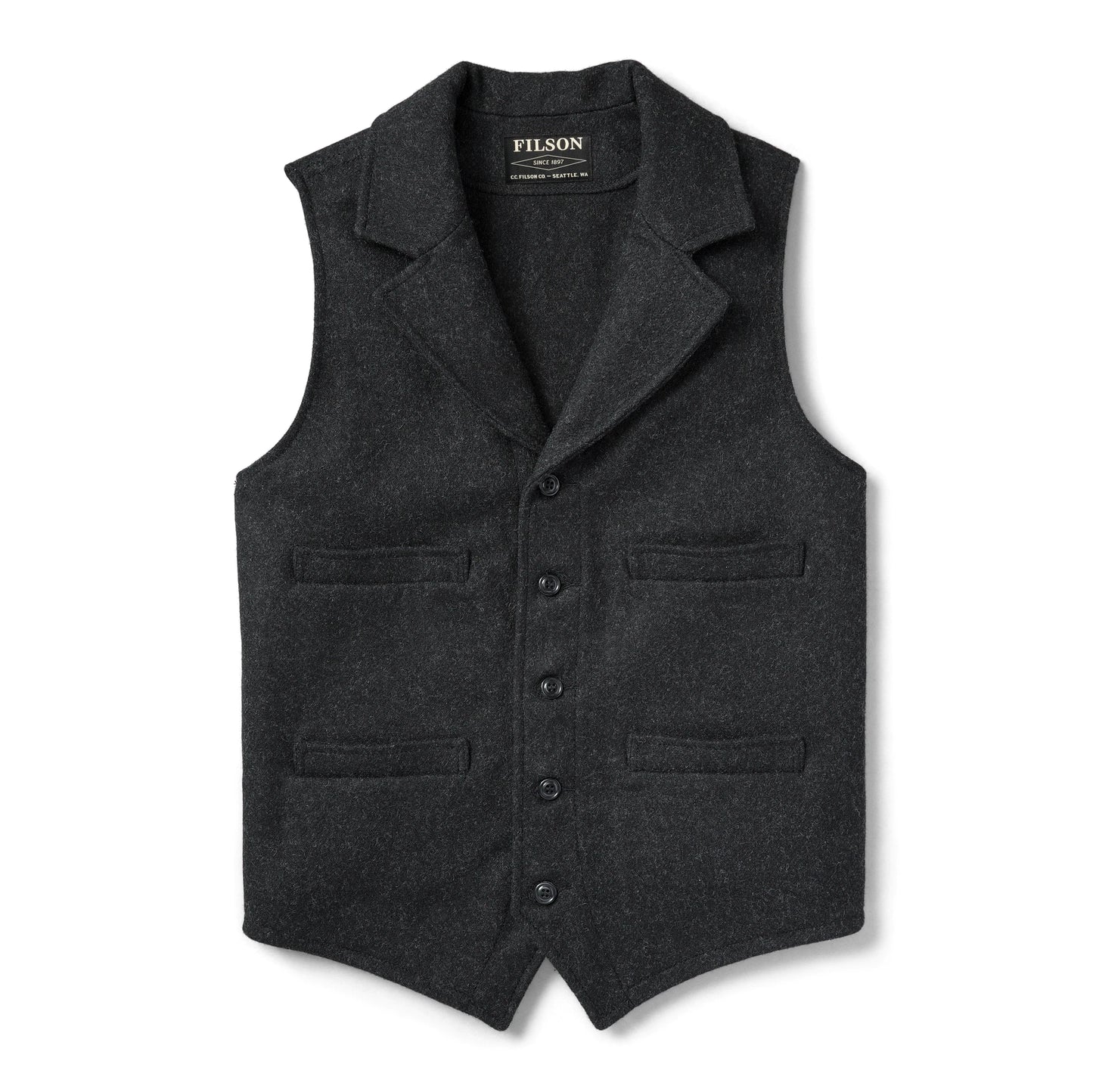 FILSON MACKINAW WOOL WESTERN VEST - Charcoal