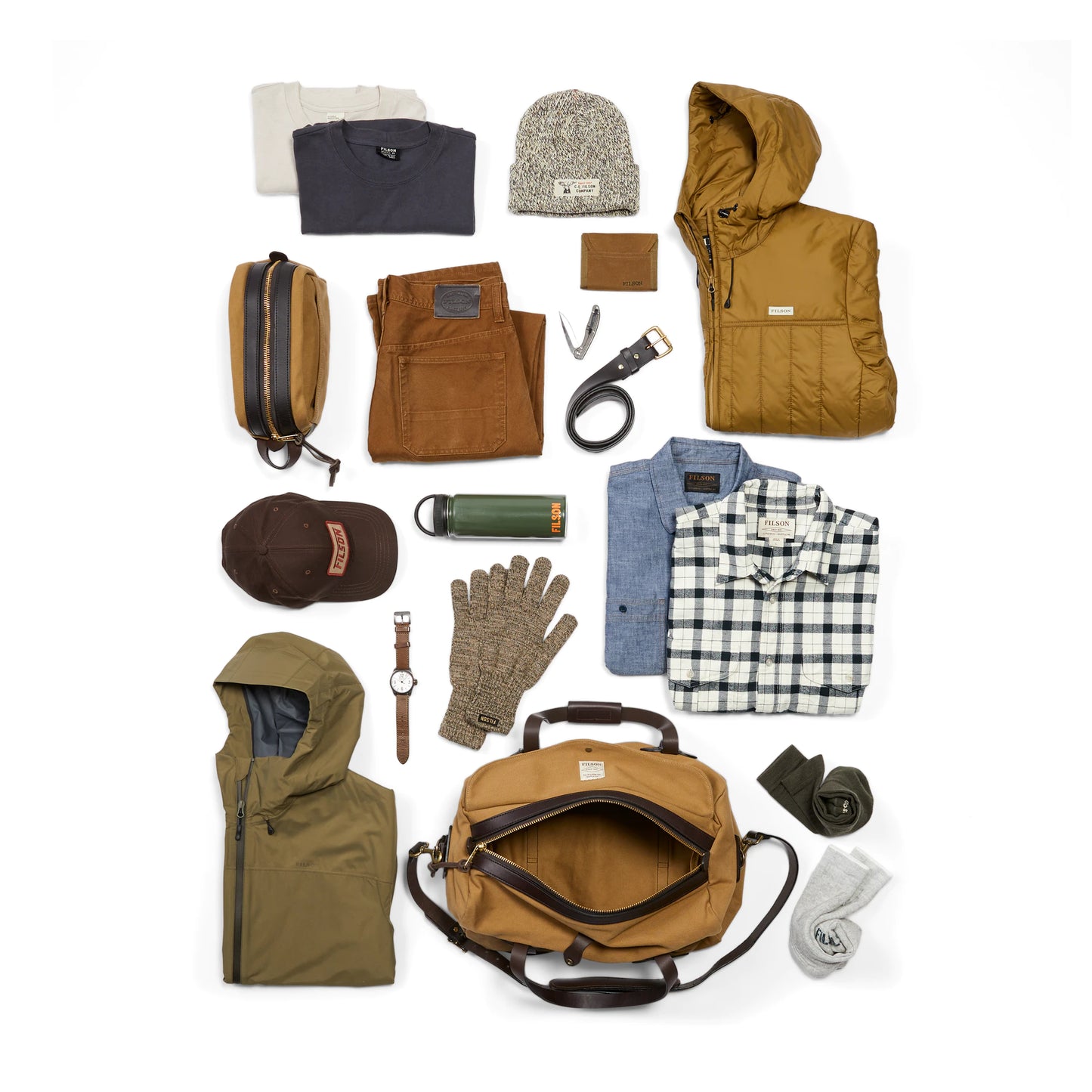 FILSON SMALL RUGGED TWILL DUFFLE BAG - TAN