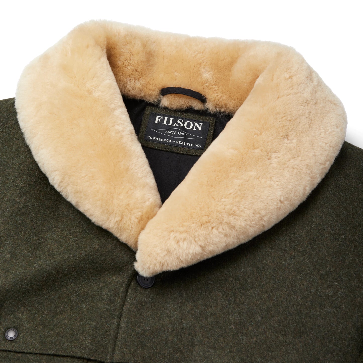 FILSON LINED MACKINAW WOOL PACKER COAT - Forest Green