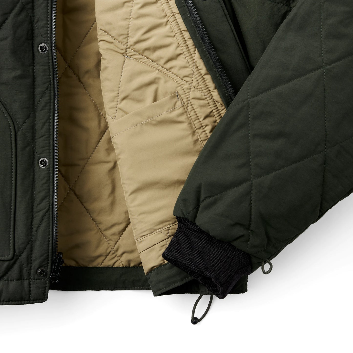 FILSON QUILTED PACK JACKET - Dark Otter Green