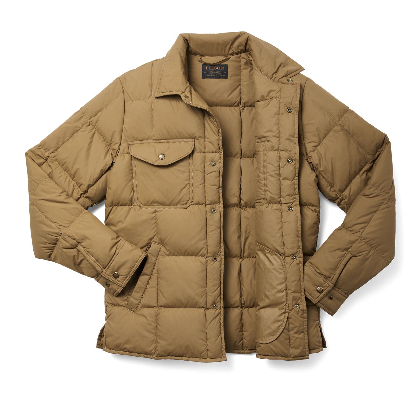 FILSON LIGHTWEIGHT DOWN JAC-SHIRT - DARK TAN