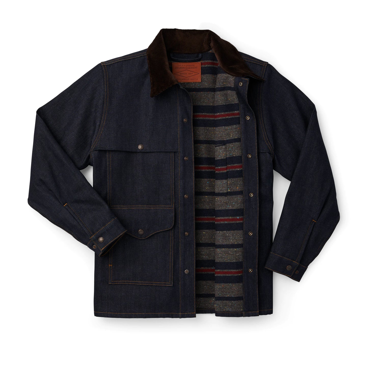 FILSON LINED DENIM CRUISER JACKET - RAW INDIGO