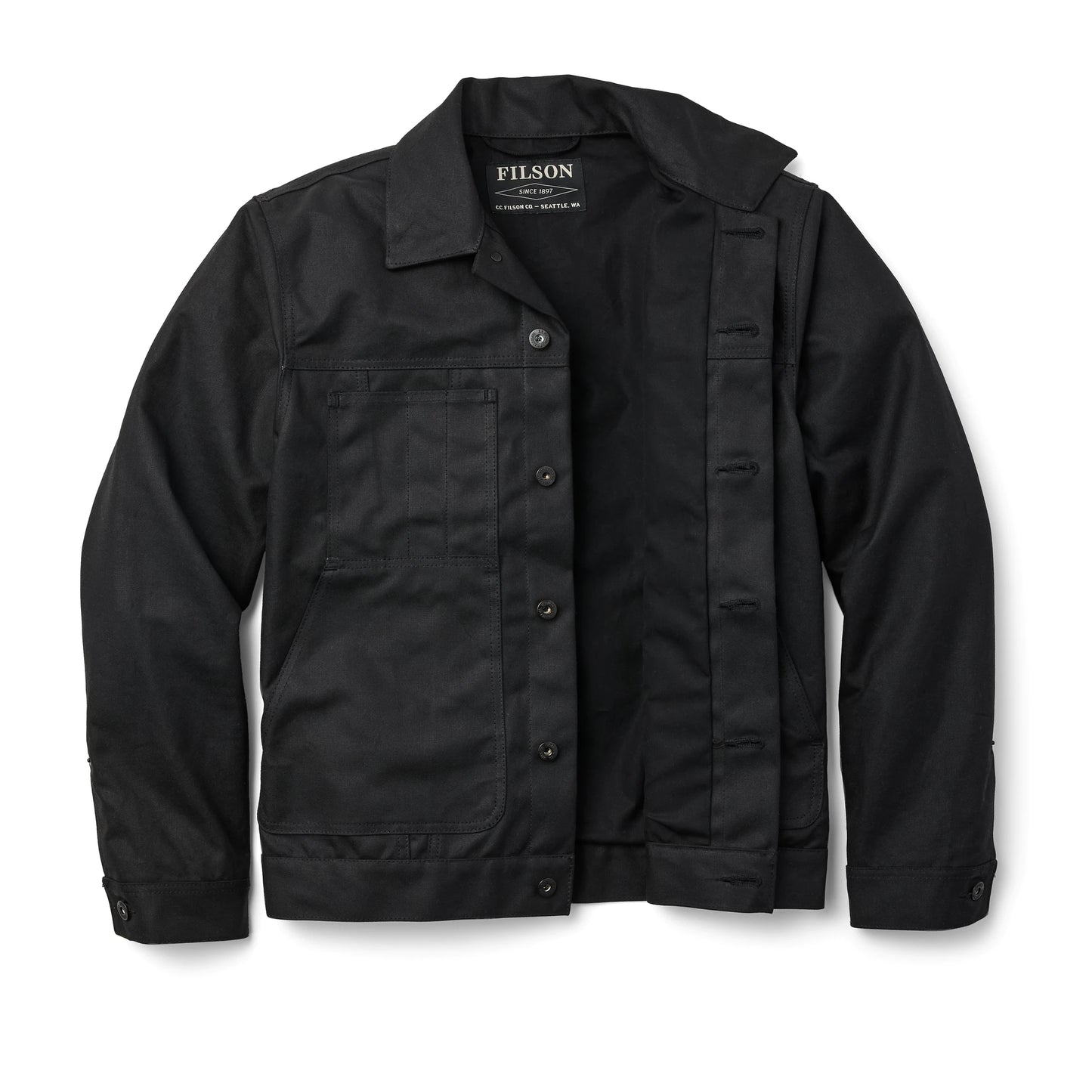 FILSON TIN CLOTH SHORT LINED CRUISER JACKET - BLACK