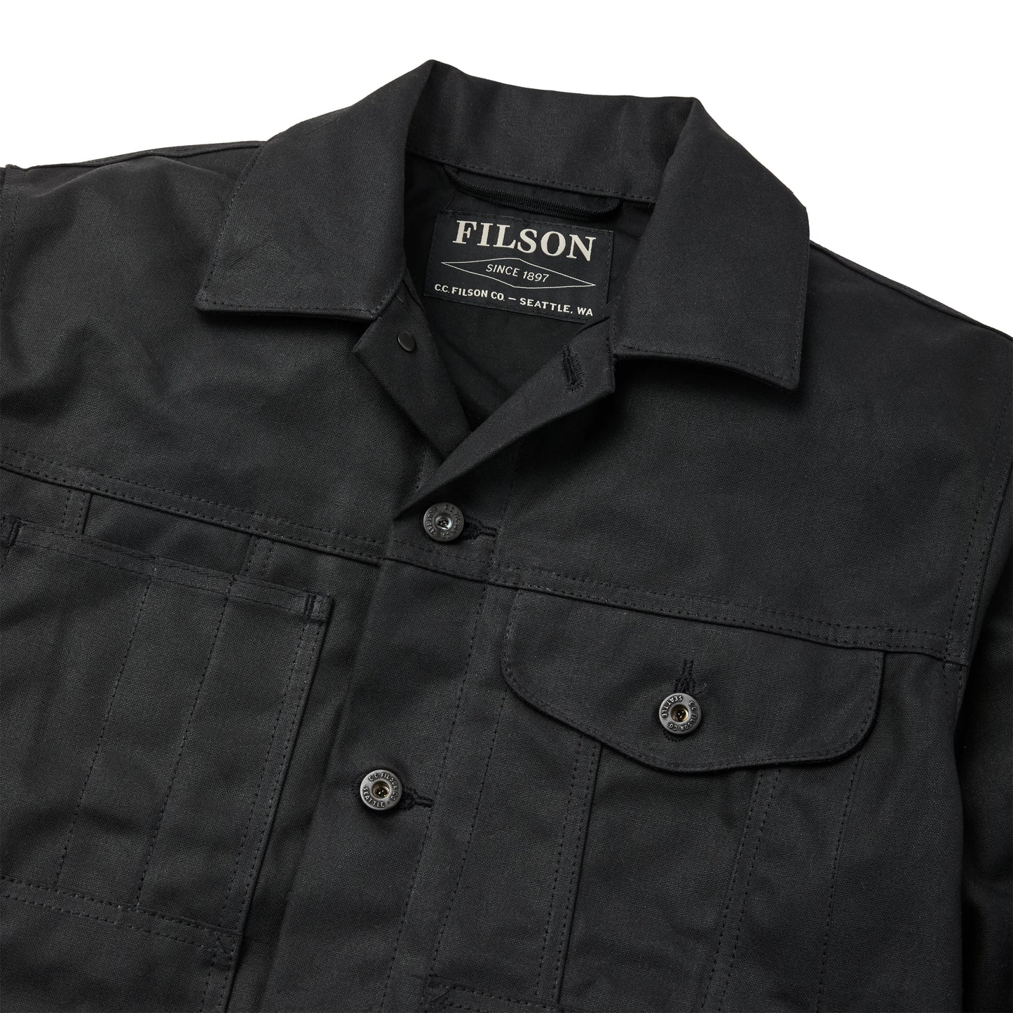 FILSON TIN CLOTH SHORT LINED CRUISER JACKET - BLACK