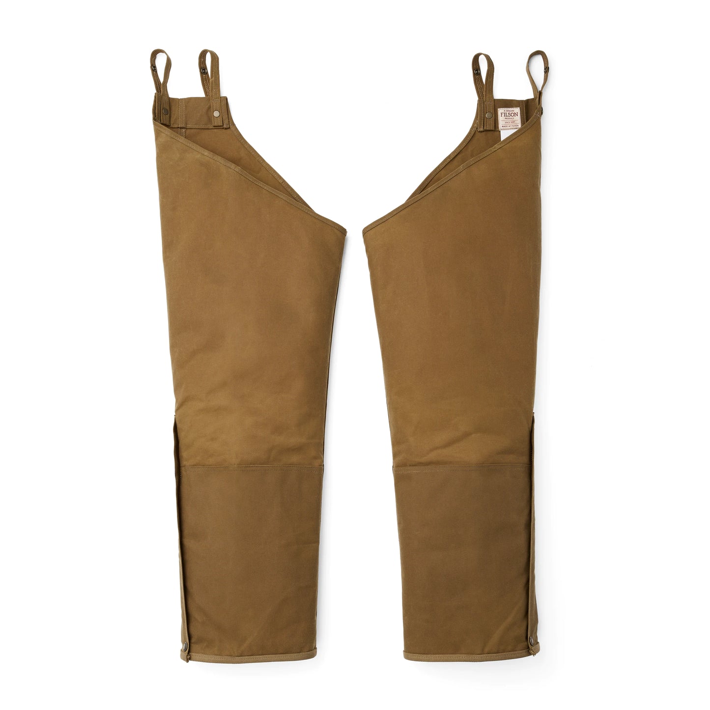 FILSON DOUBLE TIN CLOTH CHAPS WITH ZIPPER - HUSKY DARK TAN