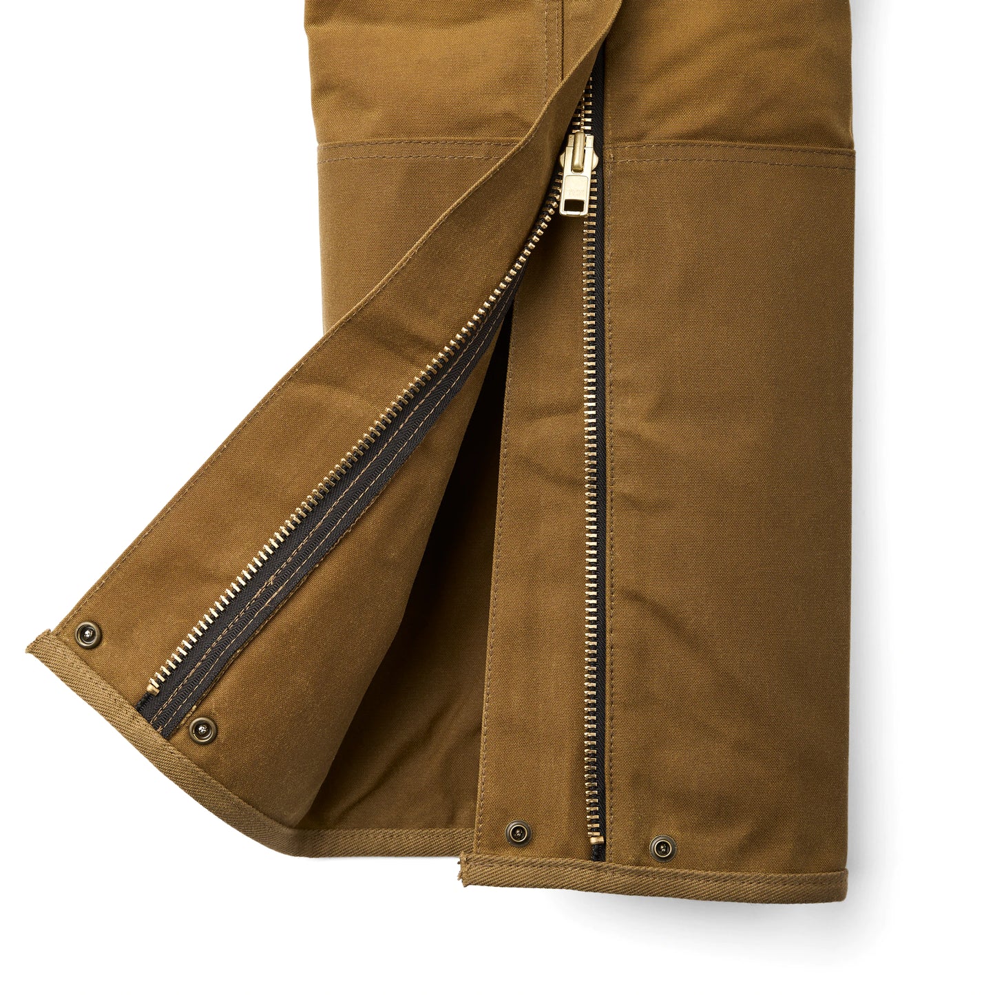 FILSON DOUBLE TIN CLOTH CHAPS WITH ZIPPER - HUSKY DARK TAN