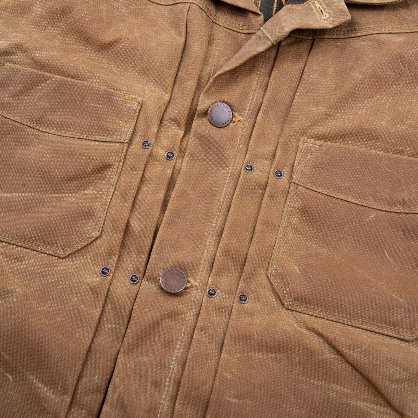 Freenote Cloth riders jacket waxed canvas - RUST