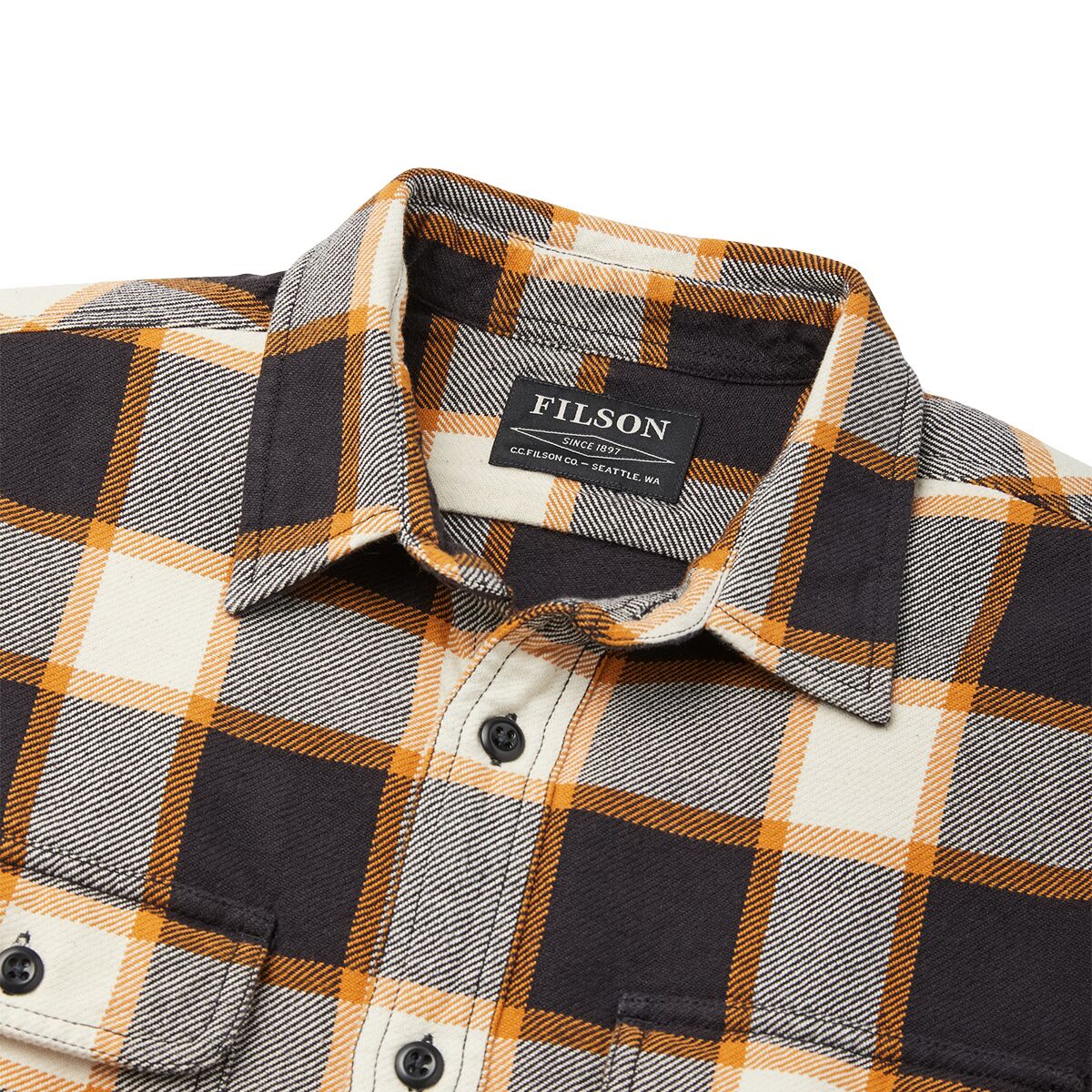 FILSON VINTAGE FLANNEL WORK SHIRT - BLACK/NATURAL/GOLD