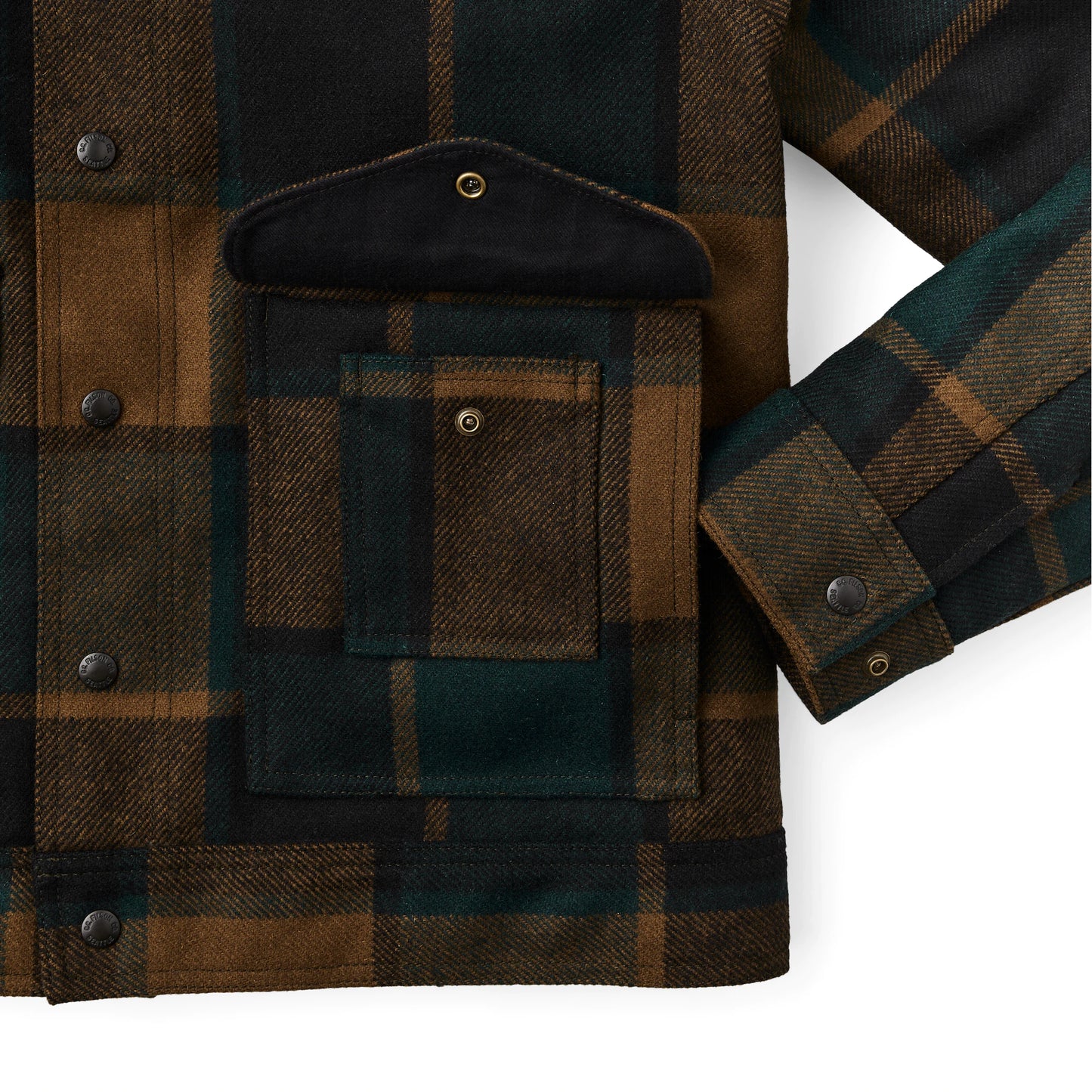 FILSON MACKINAW WOOL WORK JACKET - Pine Black Plaid