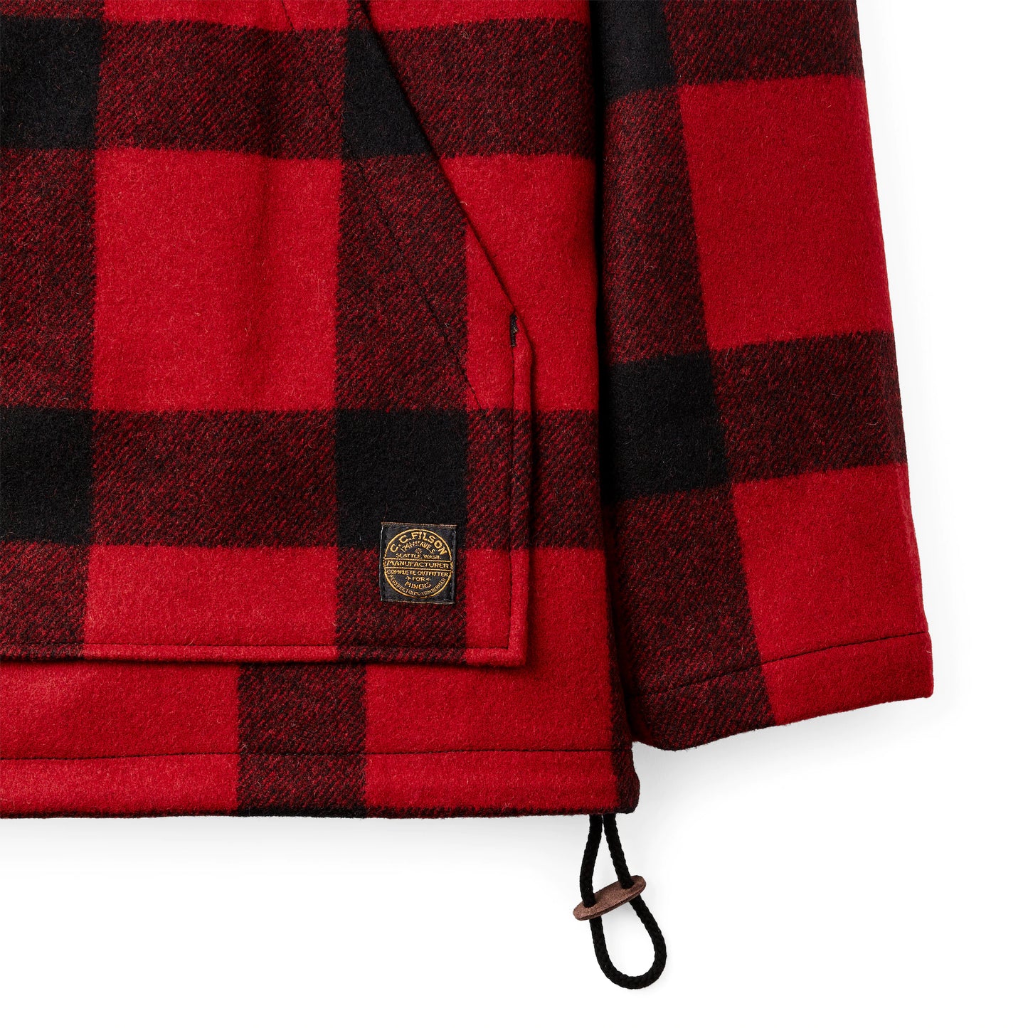 FILSON MACKINAW WOOL ANORAK - Red/Black Plaid