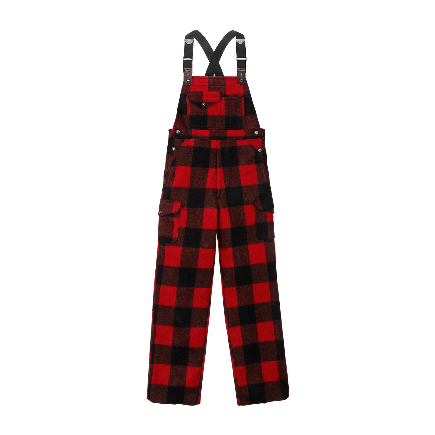 FILSON MACKINAW WOOL BIBS - Red/Black Buffalo Check