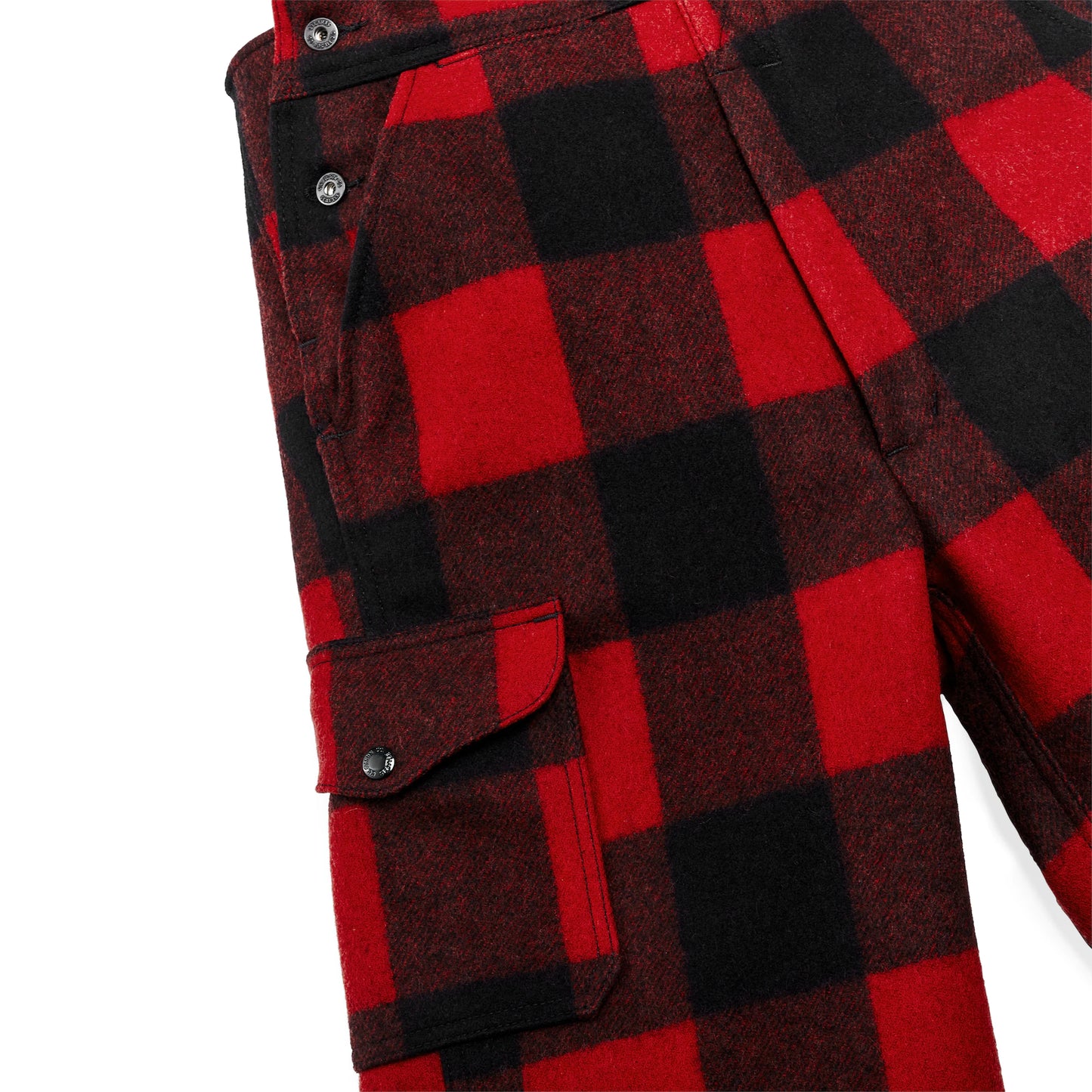 FILSON MACKINAW WOOL BIBS - Red/Black Buffalo Check