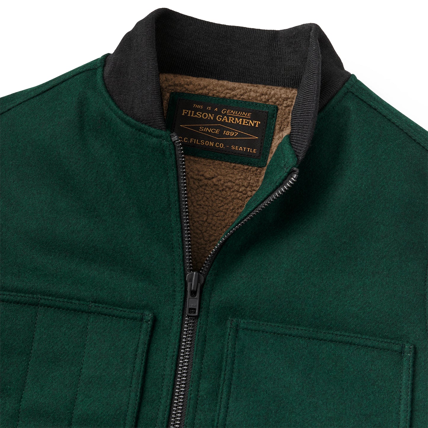 FILSON LINED MACKINAW WOOL WORK VEST - DARK SPRUCE