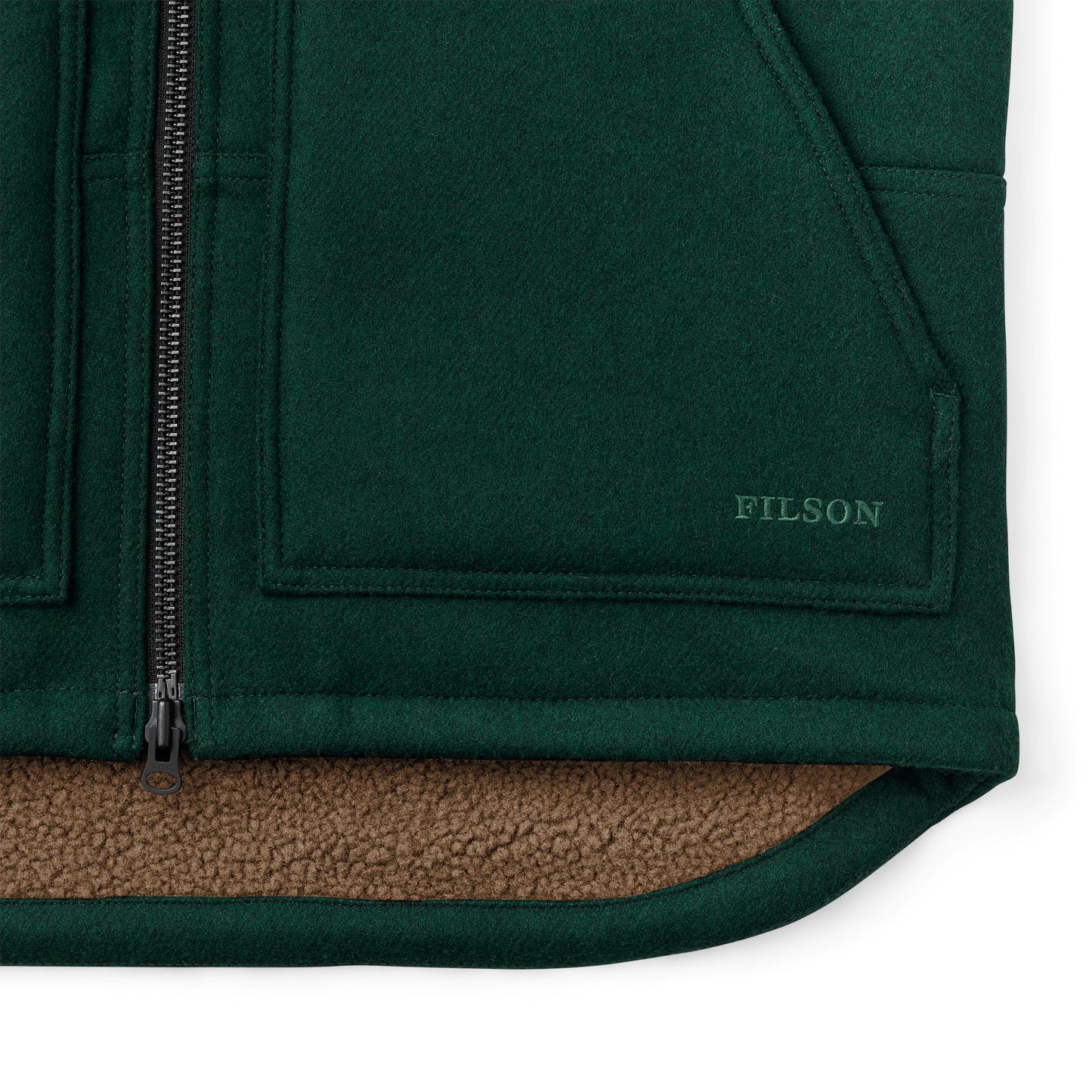 FILSON LINED MACKINAW WOOL WORK VEST - DARK SPRUCE