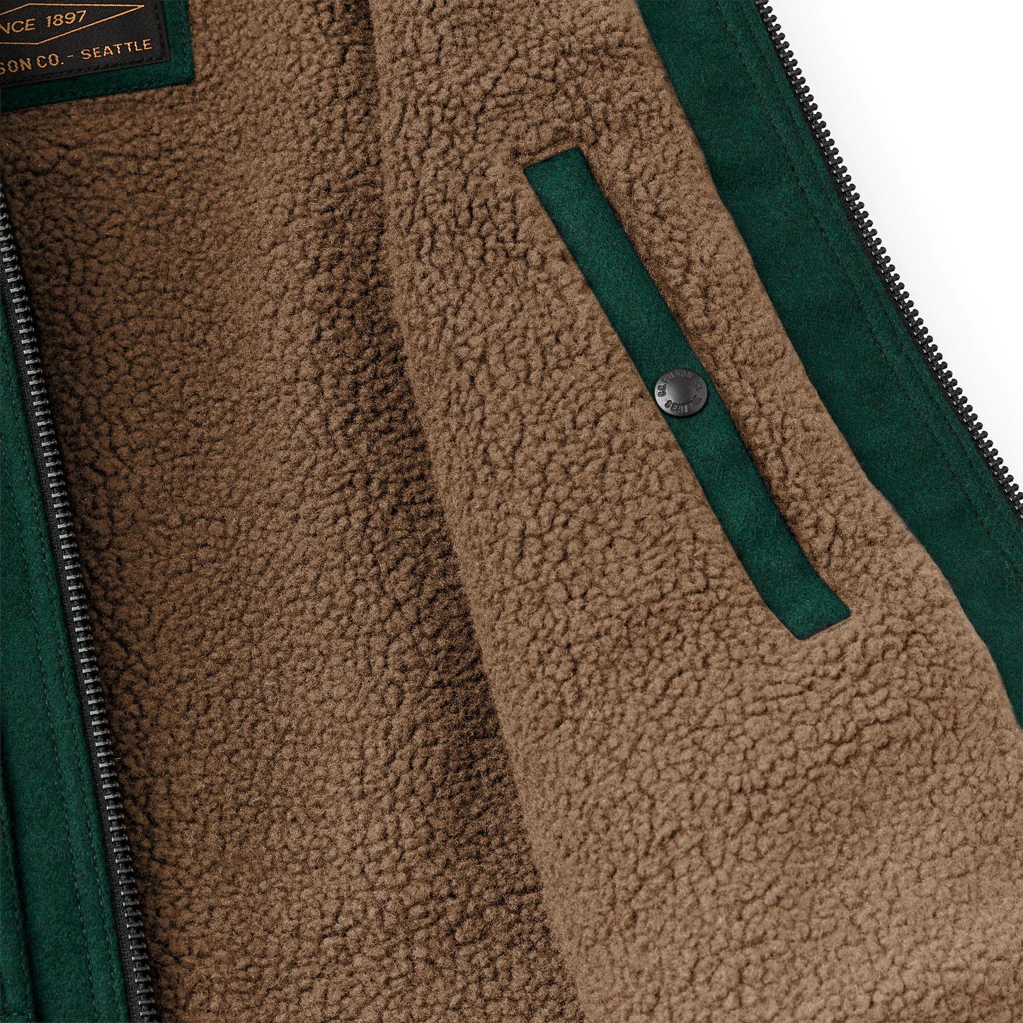 FILSON LINED MACKINAW WOOL WORK VEST - DARK SPRUCE