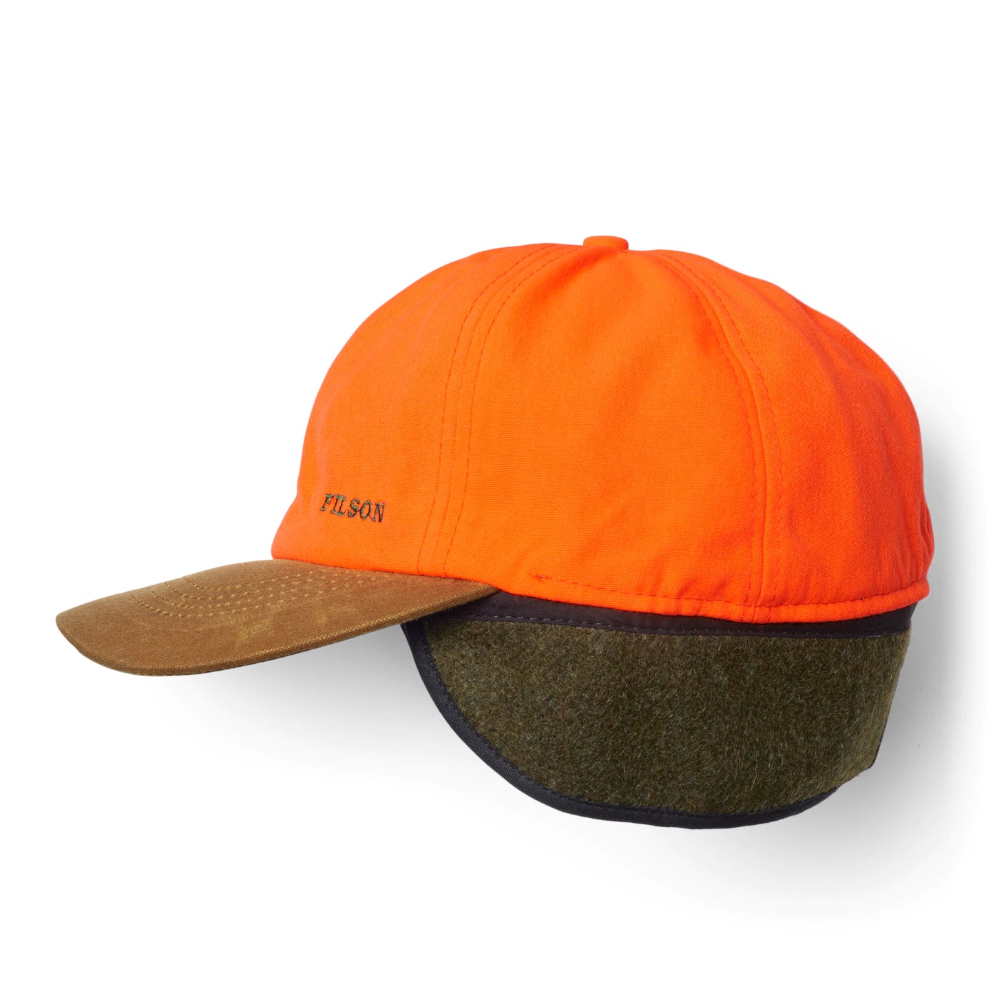 FILSON INSULATED BLAZE/TIN CLOTH CAP - DESERT TAN/BLAZE ORANGE