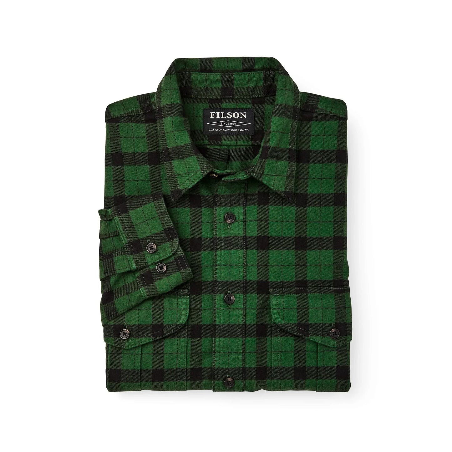 FILSON ALASKAN GUIDE SHIRT - Bottle Green & Black